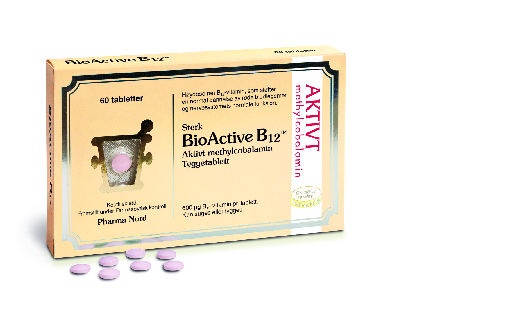 BioActive B12 600µg, 60 tabletter