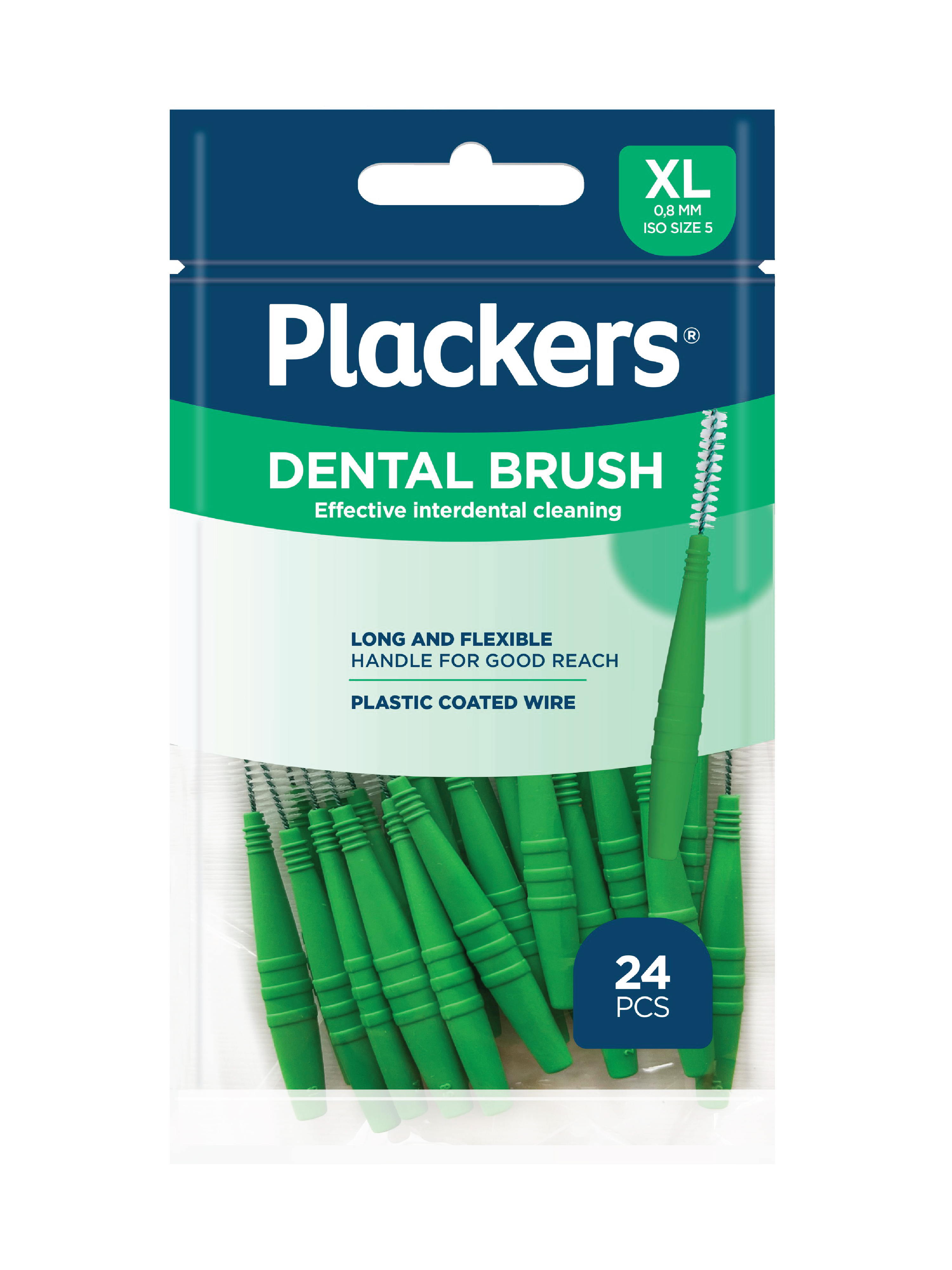 Dental Brush grønn mellomromsbørste 0,8 mm XL, 24 stk