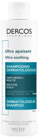 Dercos Ultra Soothing Shampoo, 200 ml, normalt/fett hår