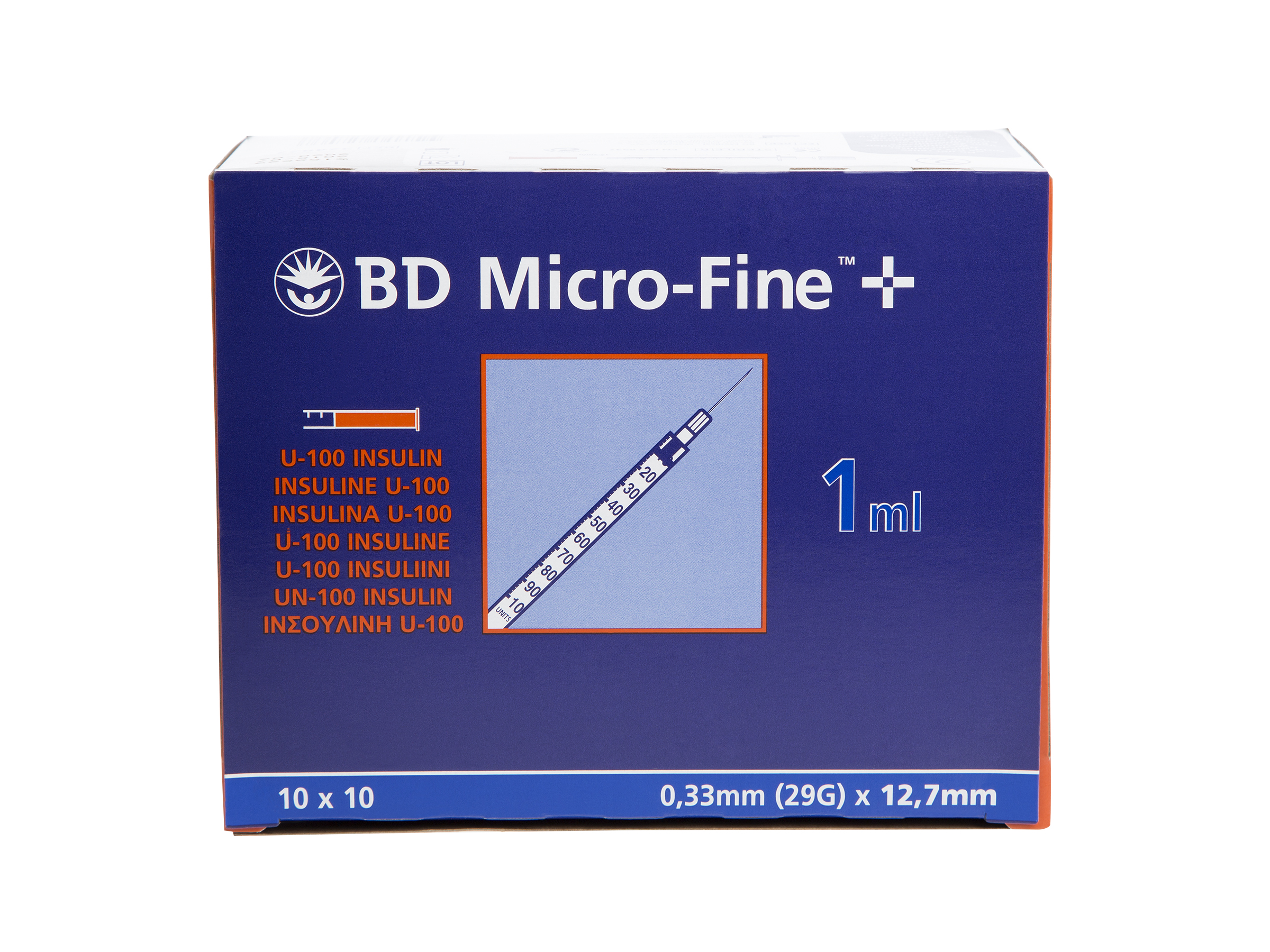Micro-Fine sprøyte, 1ml 12,7mm, 100 stk.