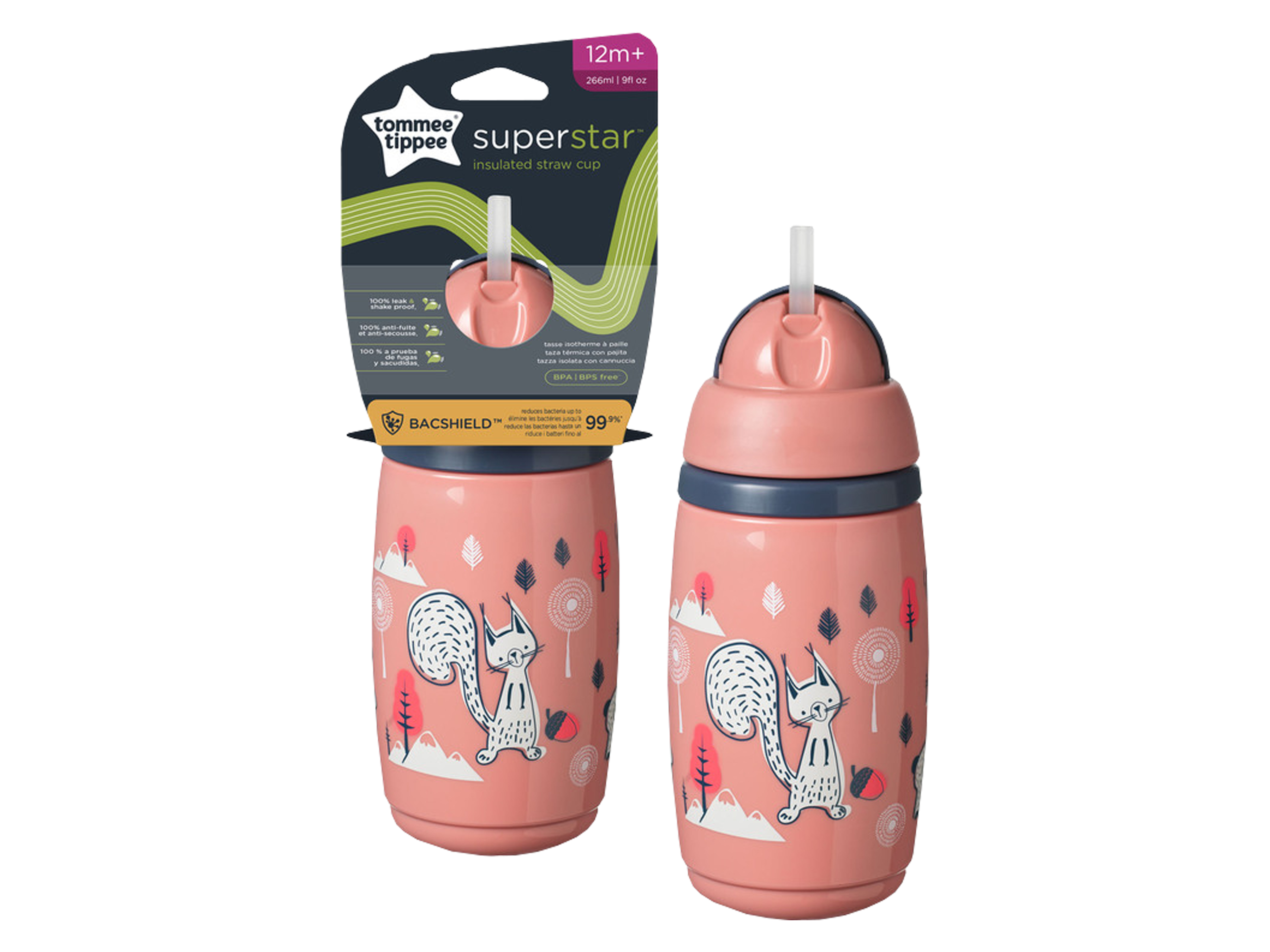 Superstar Insulated Straw Cup 12md+, rosa, 1 stk.