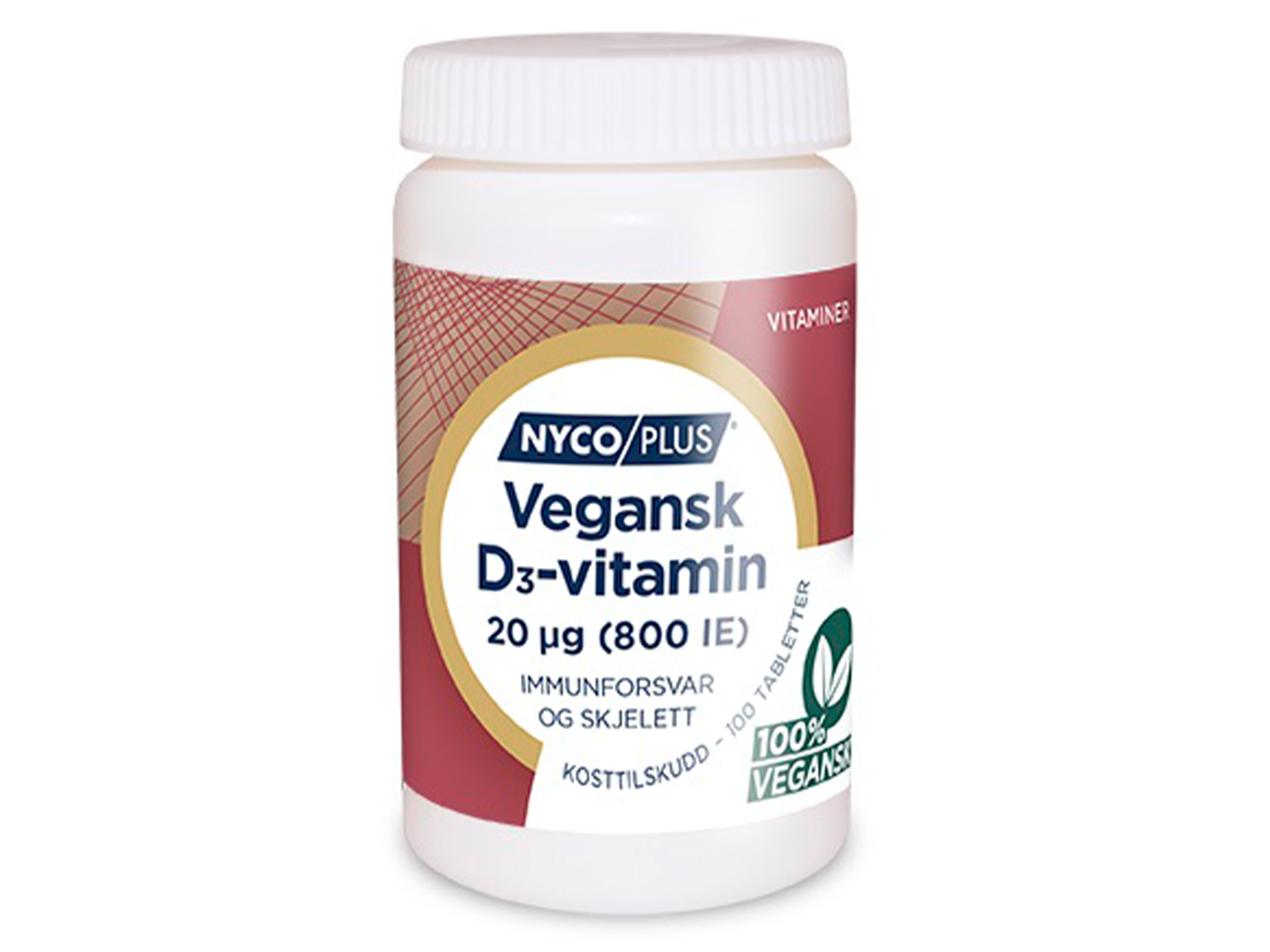 Vegansk D3-Vitamin 20µg, 100 tabletter
