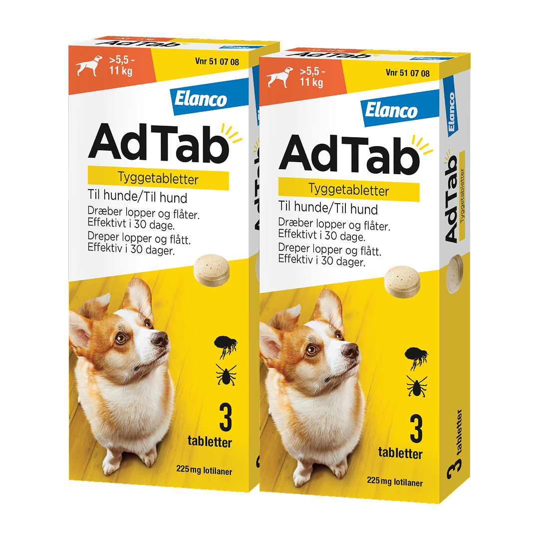 225 mg tyggetabletter til hund x2
