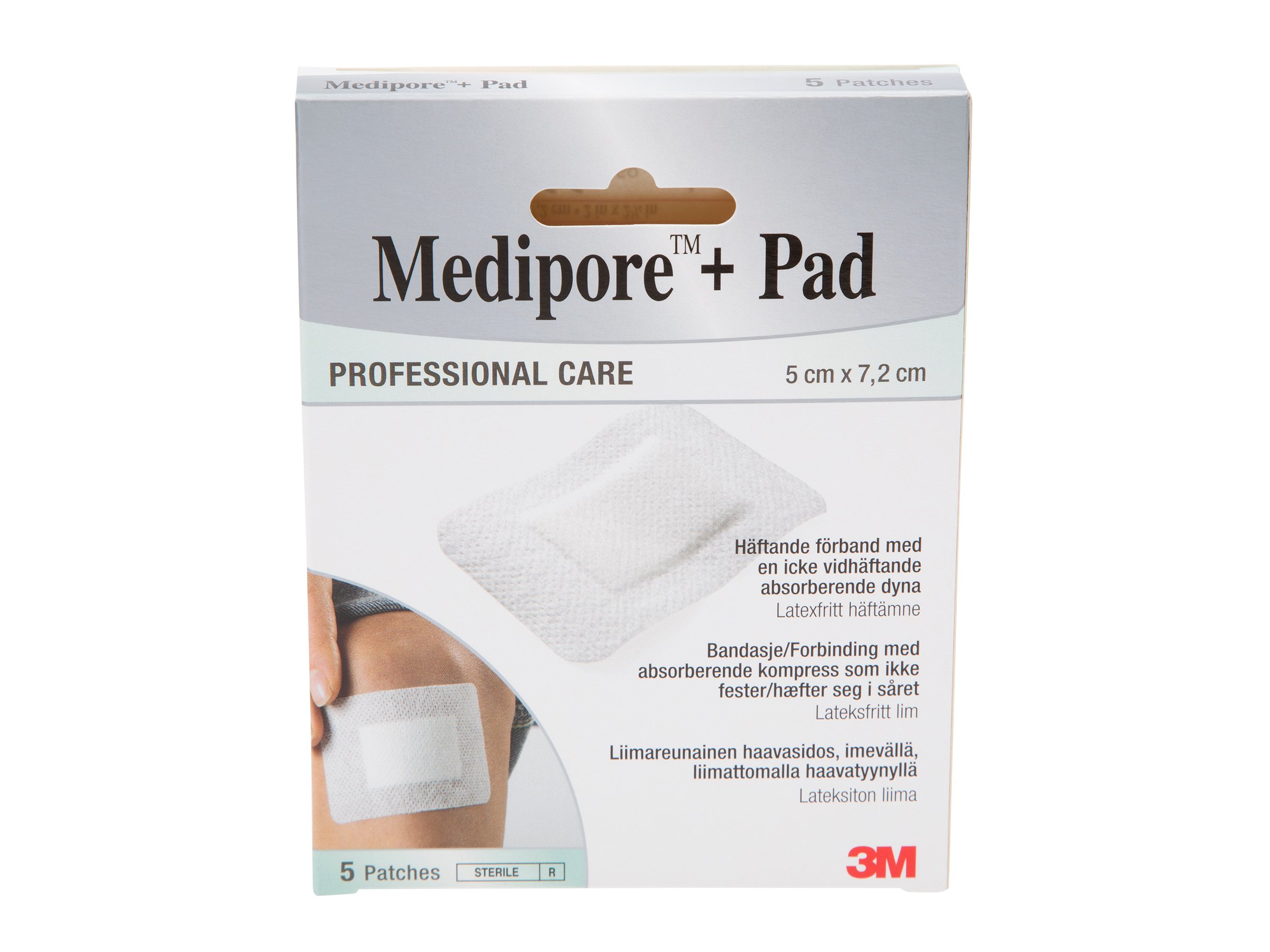 3M Medipore +Pad Bandasje m/kompress 5 x 7,2 cm, 5 stk