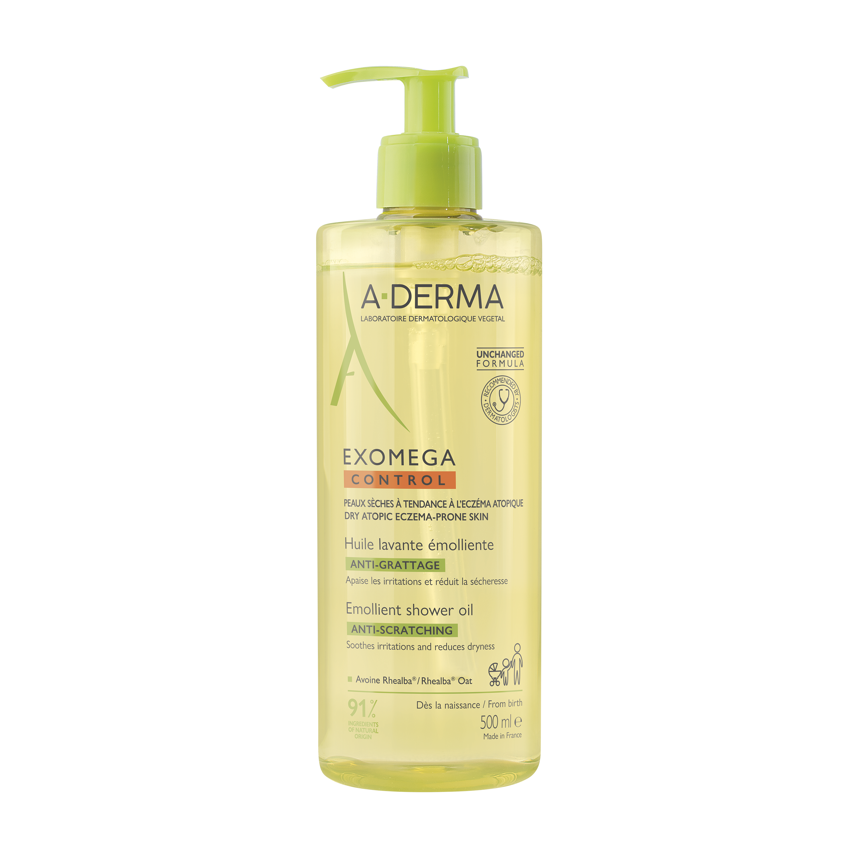 A-Derma Exomega Control Shower Oil, 500 ml