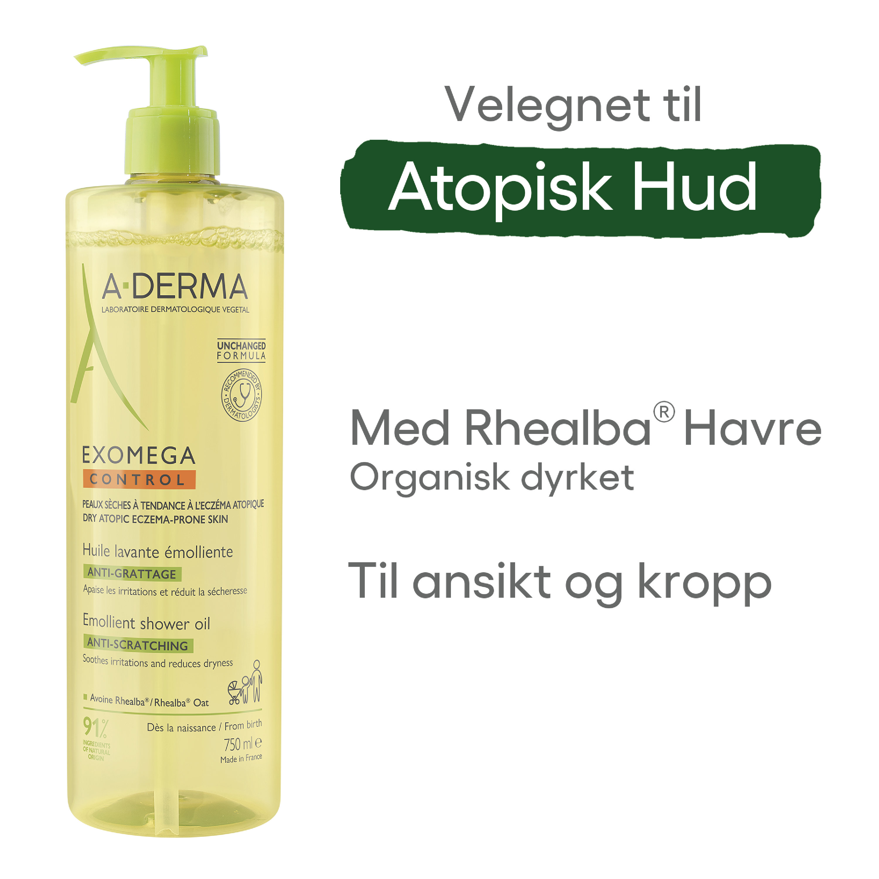 A-Derma Exomega Control Shower Oil, 750 ml