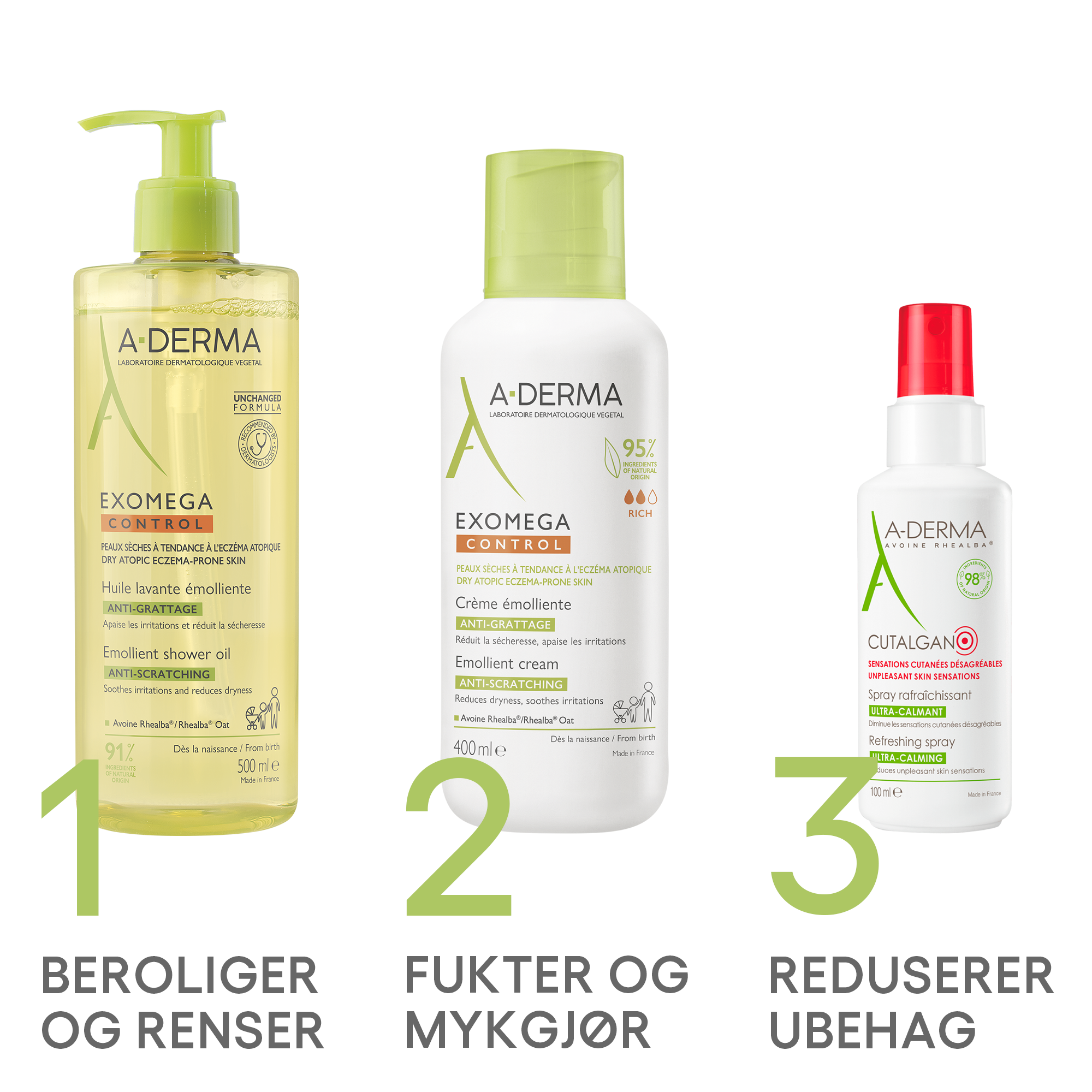 A-Derma Exomega Control Shower Oil, 500 ml