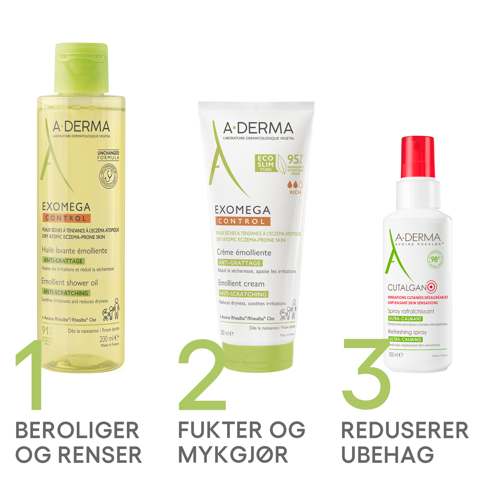 A-Derma Exomega Control Shower Oil, 200 ml