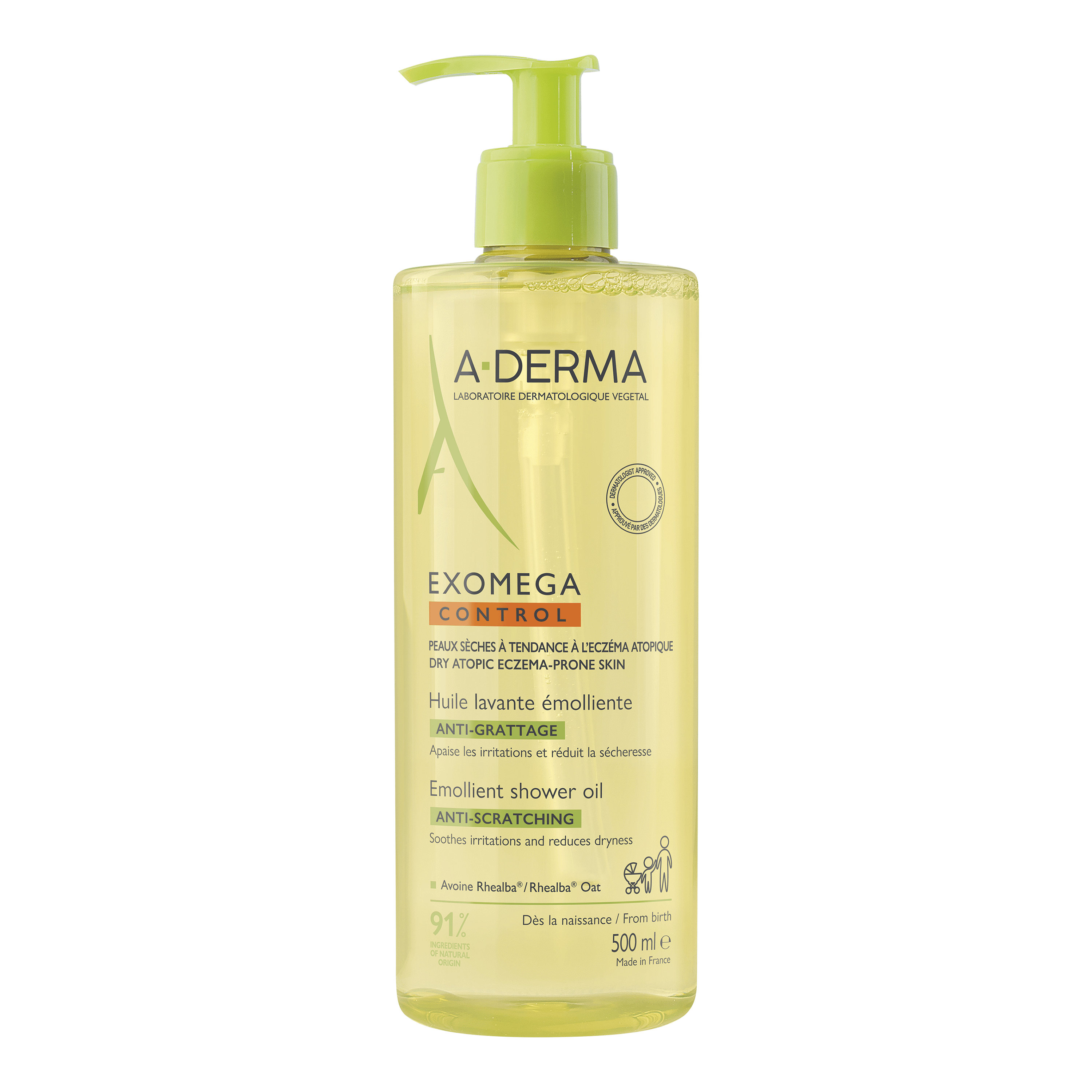 A-Derma Exomega Control Shower Oil, 500 ml