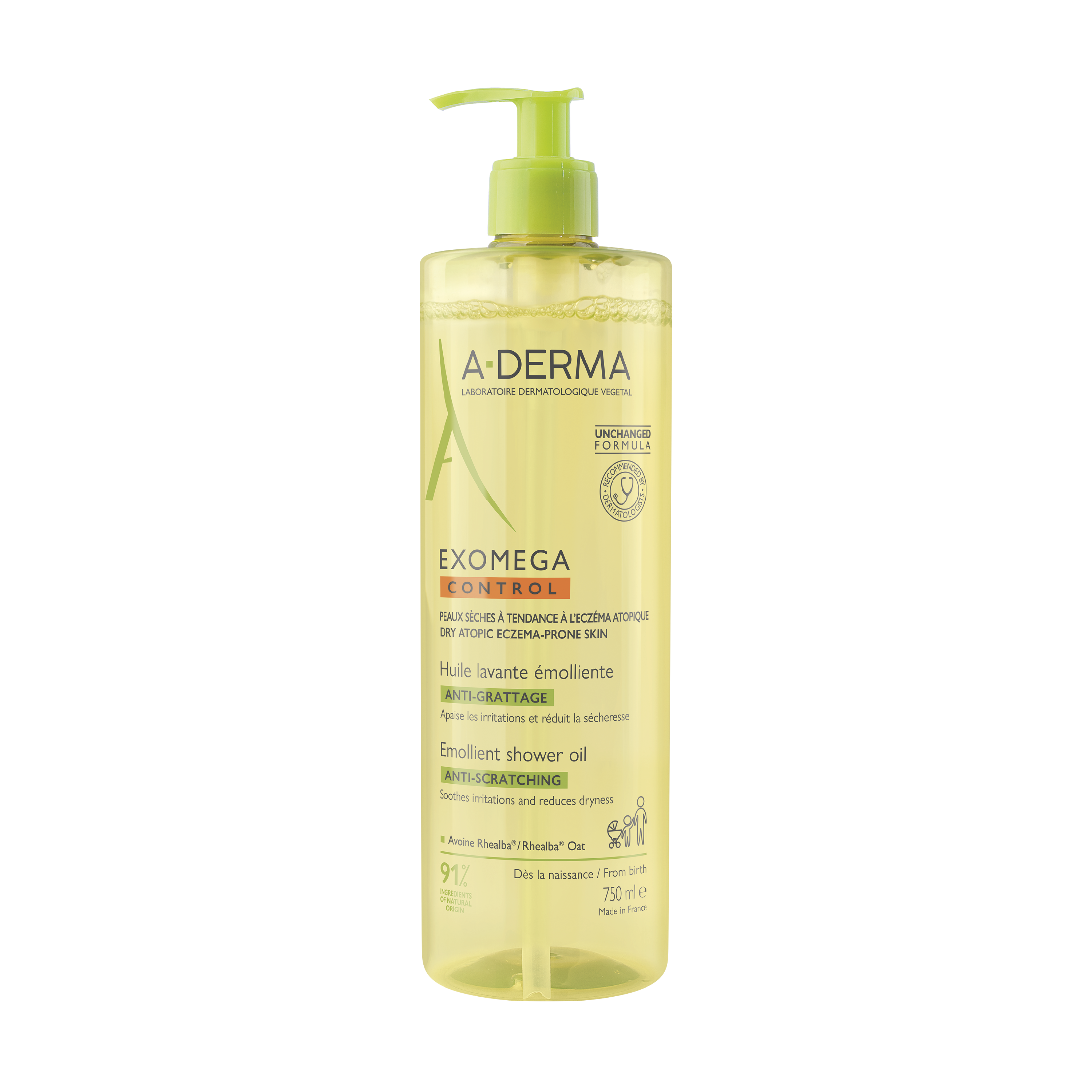 A-Derma Exomega Control Shower Oil, 750 ml