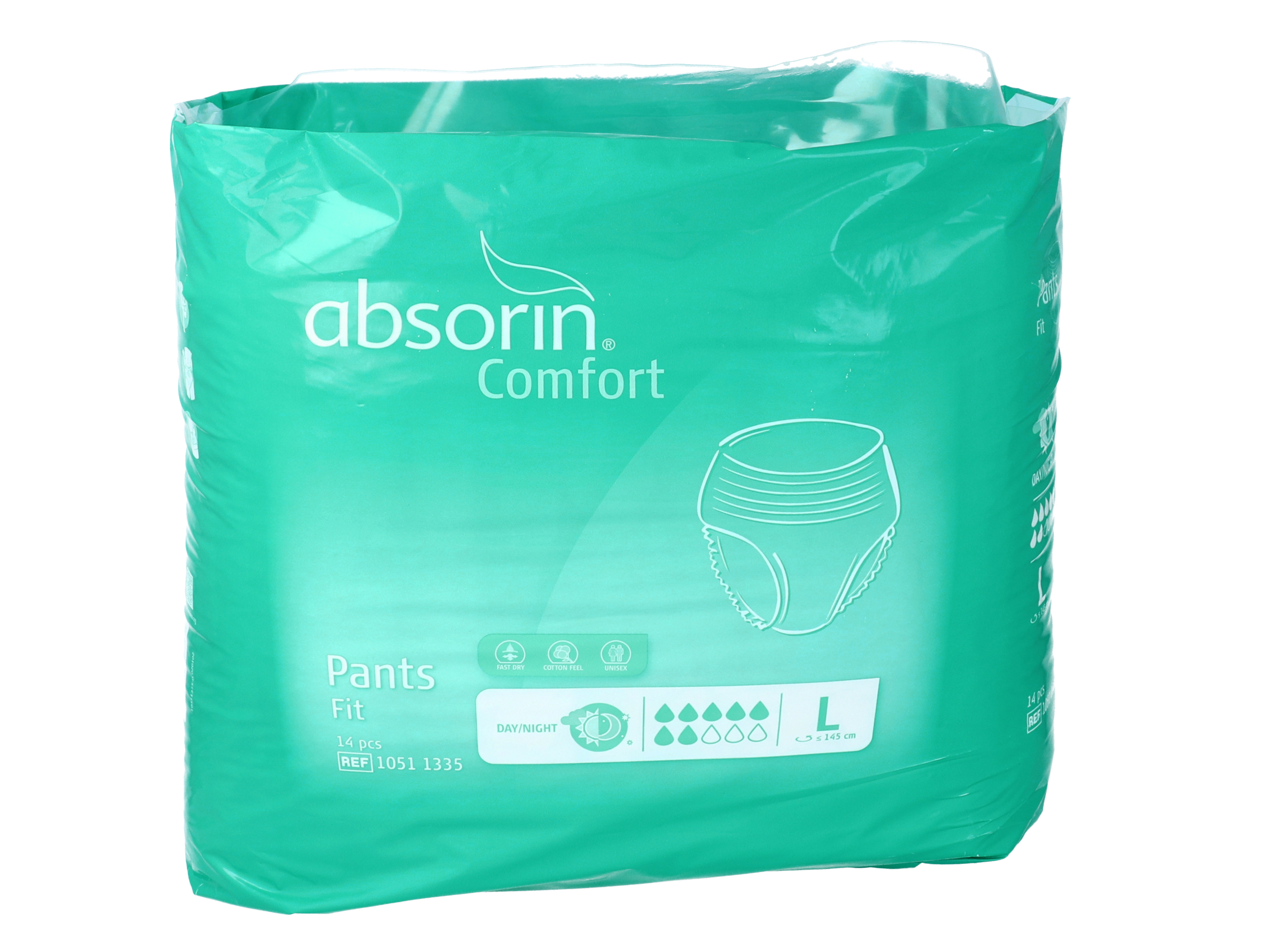 Absorin Comfort Pants Fit, Large, 14 stk.