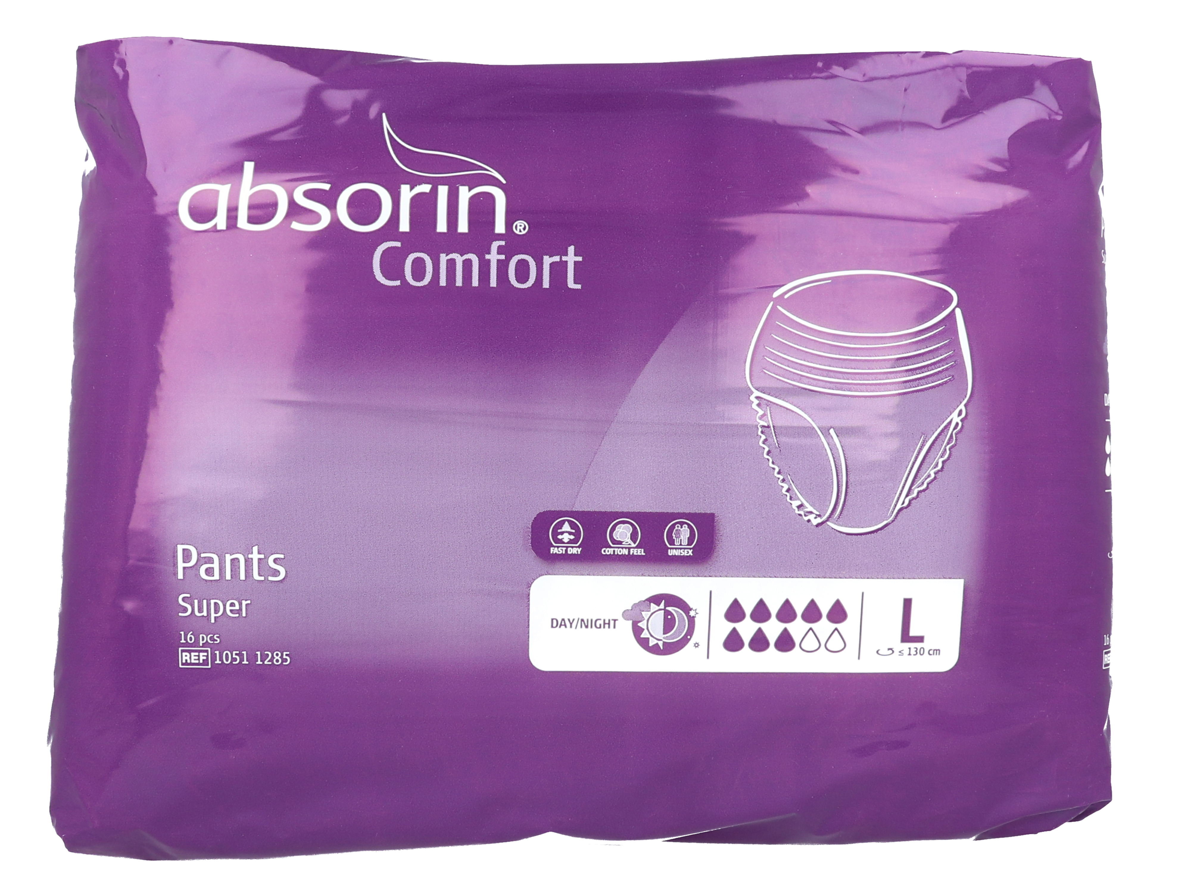 Absorin Comfort Pants Plus, Bleiebukse, Large, 16 stk.