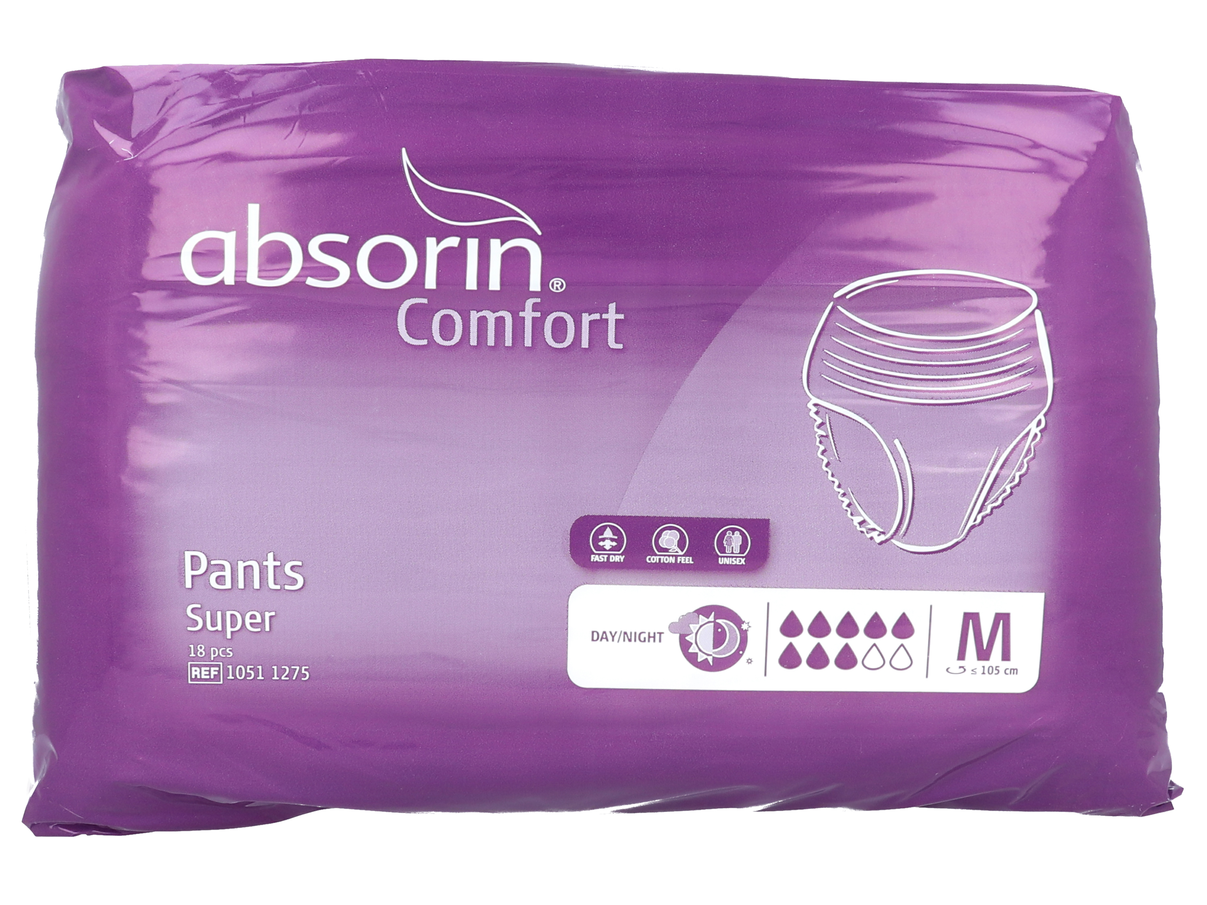 Absorin Comfort Pants Super, Bleiebukse, Medium, 18 stk