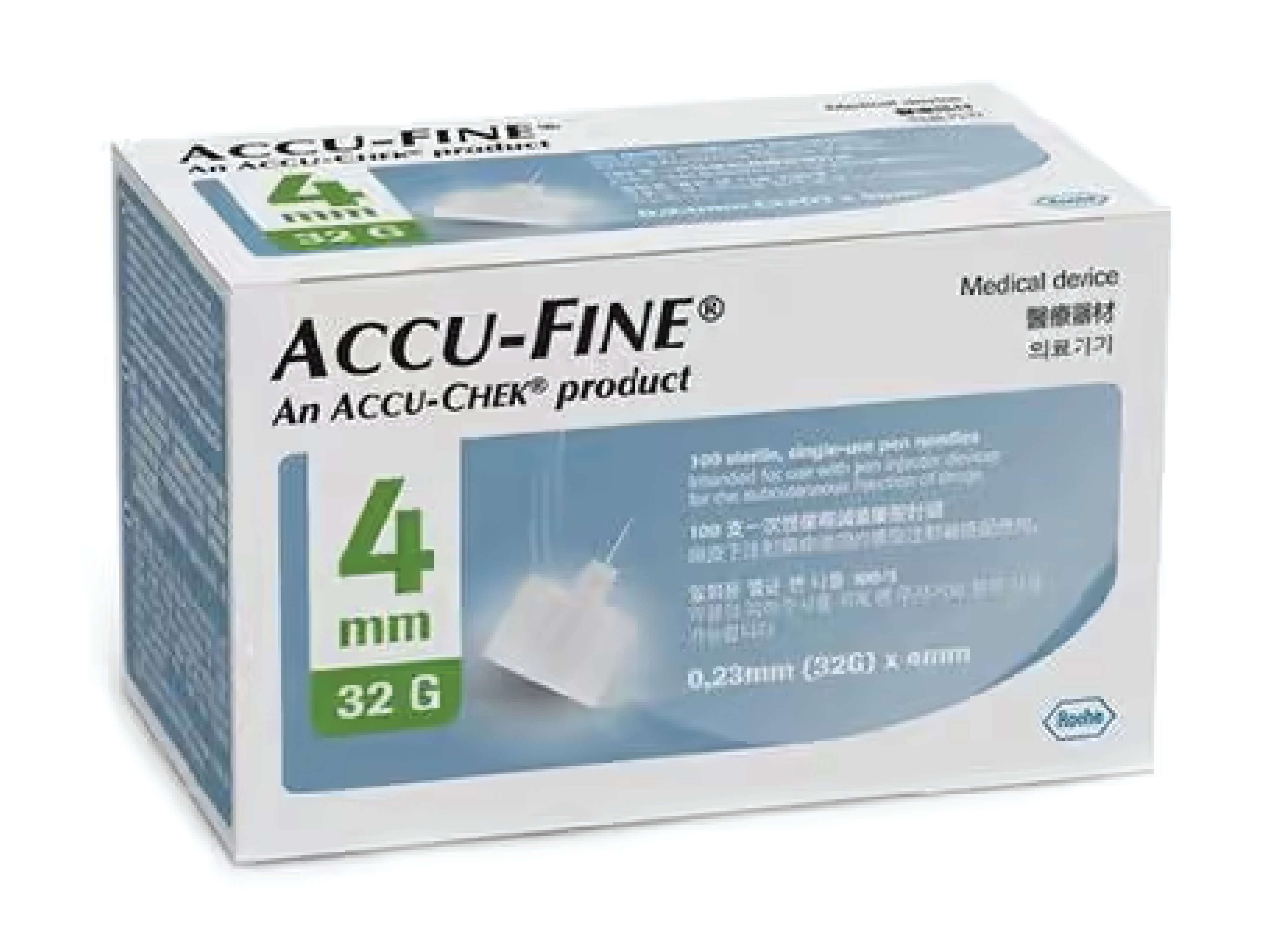 Accu-Fine Kanyler, 0,23 (32G) x 4 mm, 100 stk.