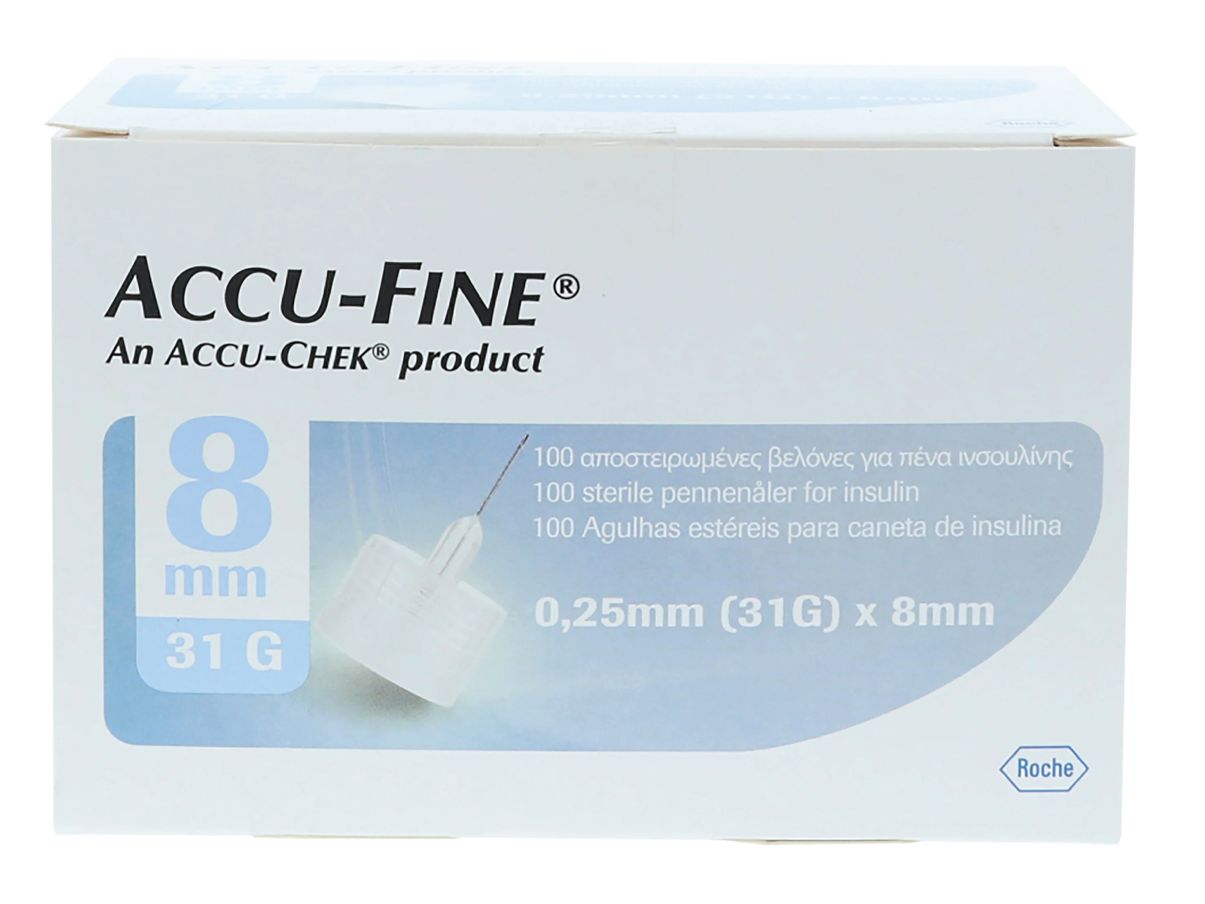 Accu-Fine Kanyler, 0,25 (31G) x 8 mm, 100 stk.