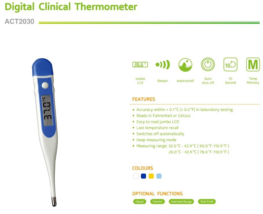 Accu-Temp Digitalt Febertermometer, 10 sek, 1 stk.