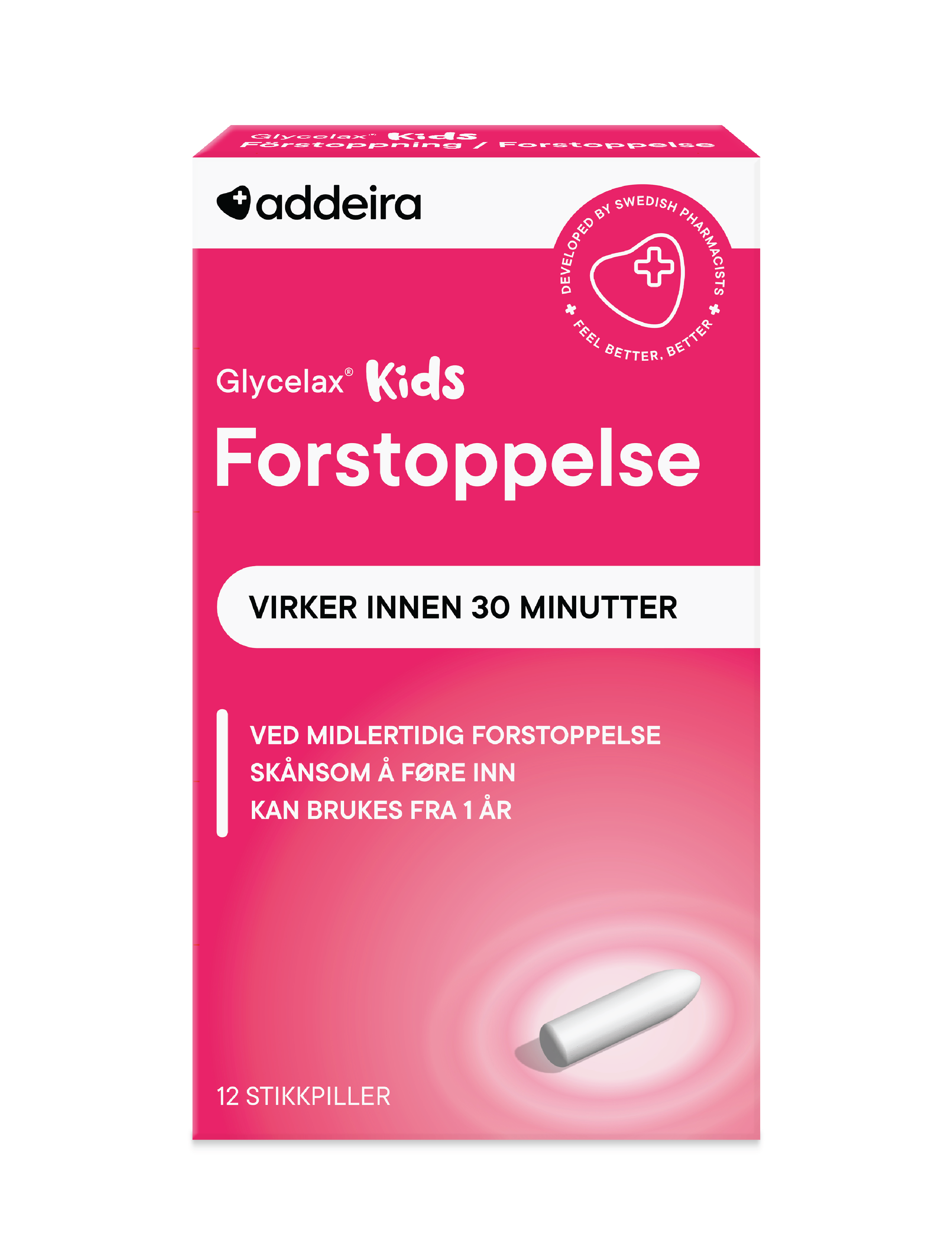 Addeira Glycelax Kids stikkpiller, 12 stk.