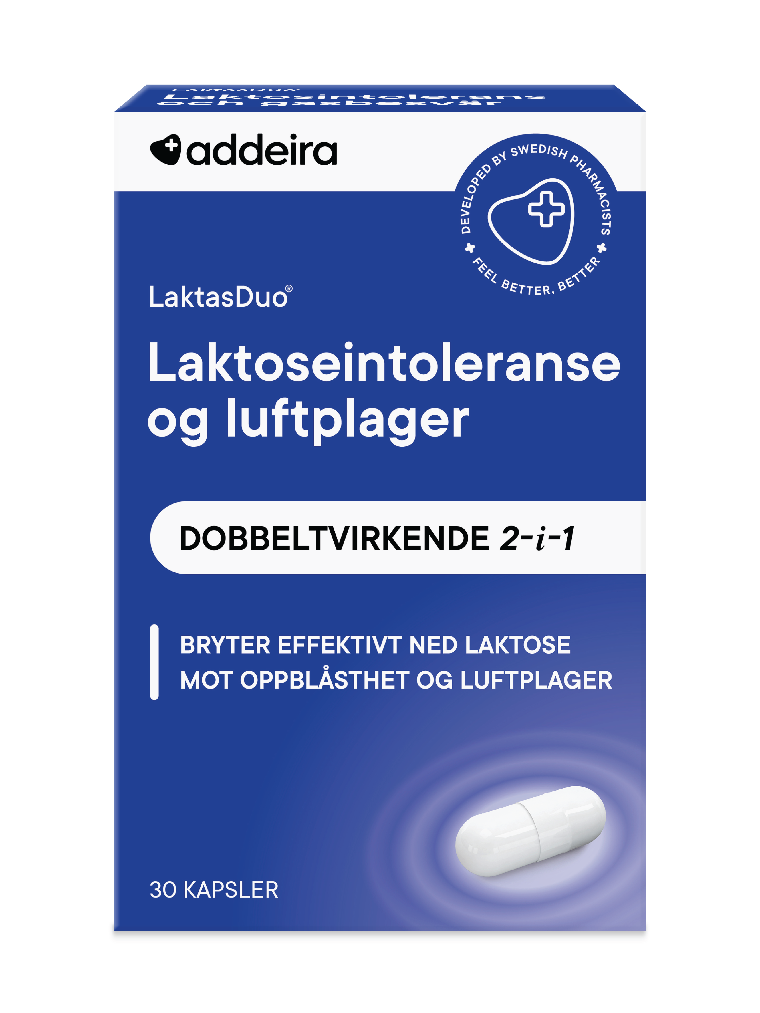 Addeira LaktasDuo 2-i-1 kapsler, 30 stk.