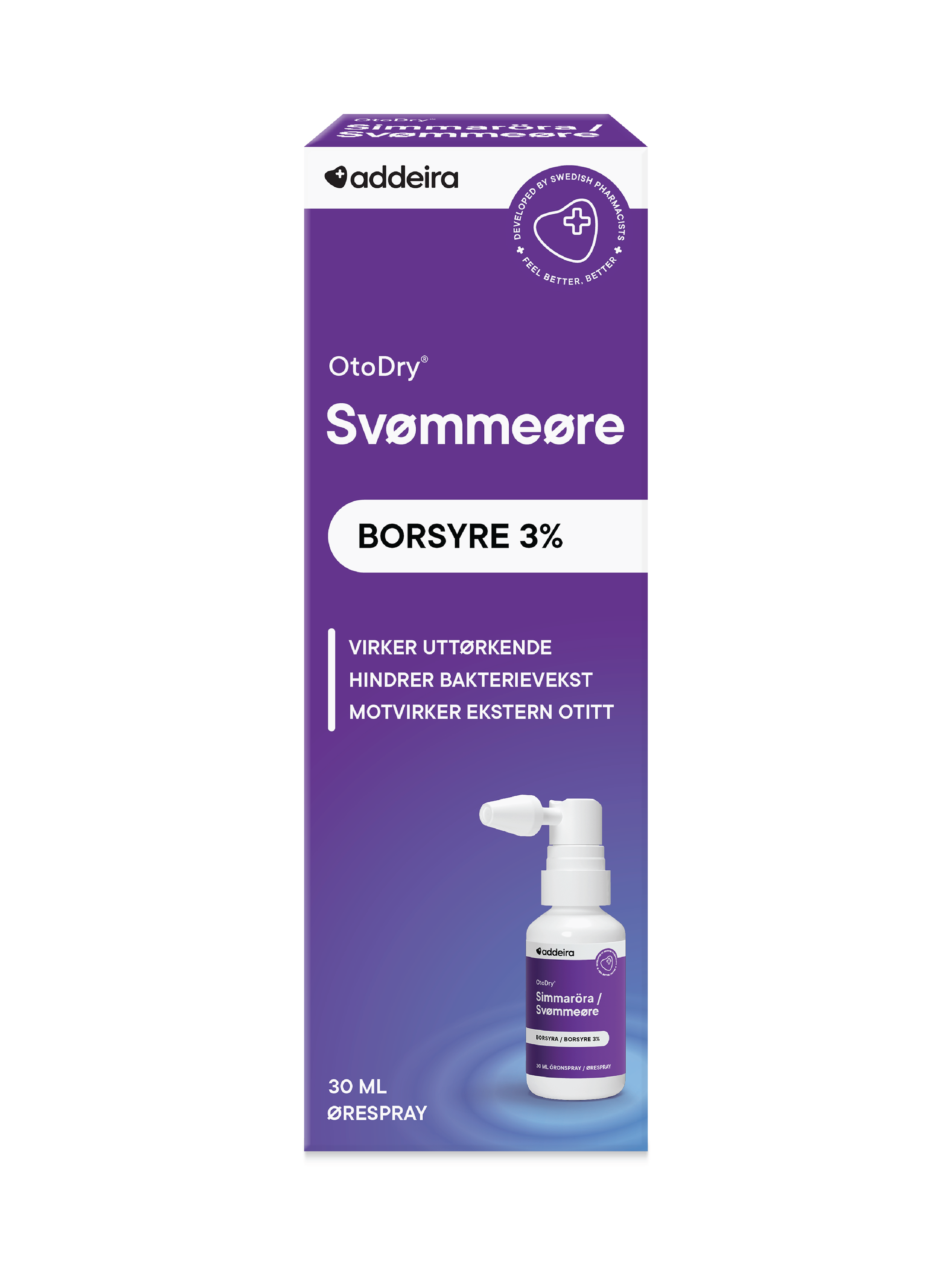 Addeira OtoDry Svømmeøre Ørespray, 30 ml