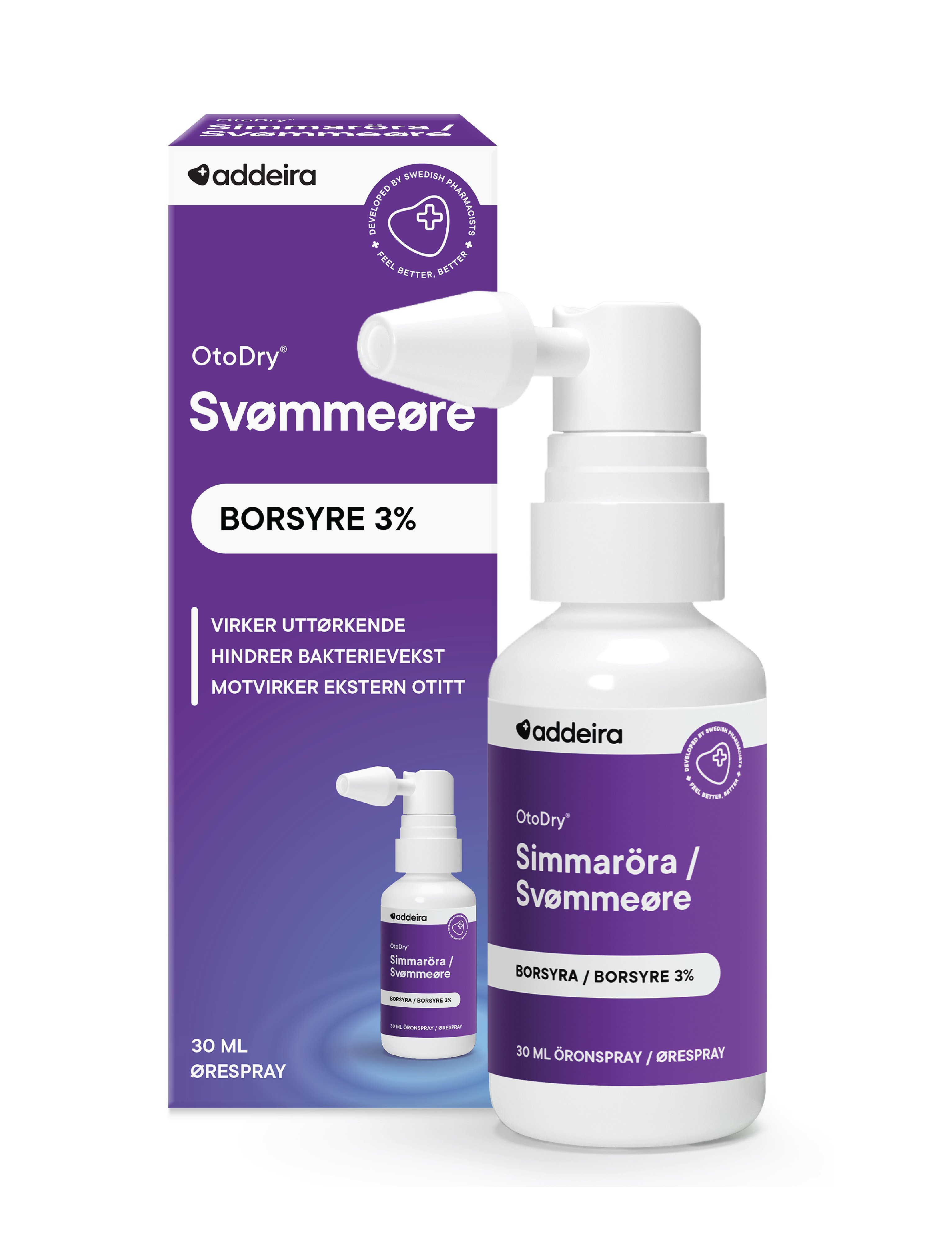 Addeira OtoDry Svømmeøre Ørespray, 30 ml