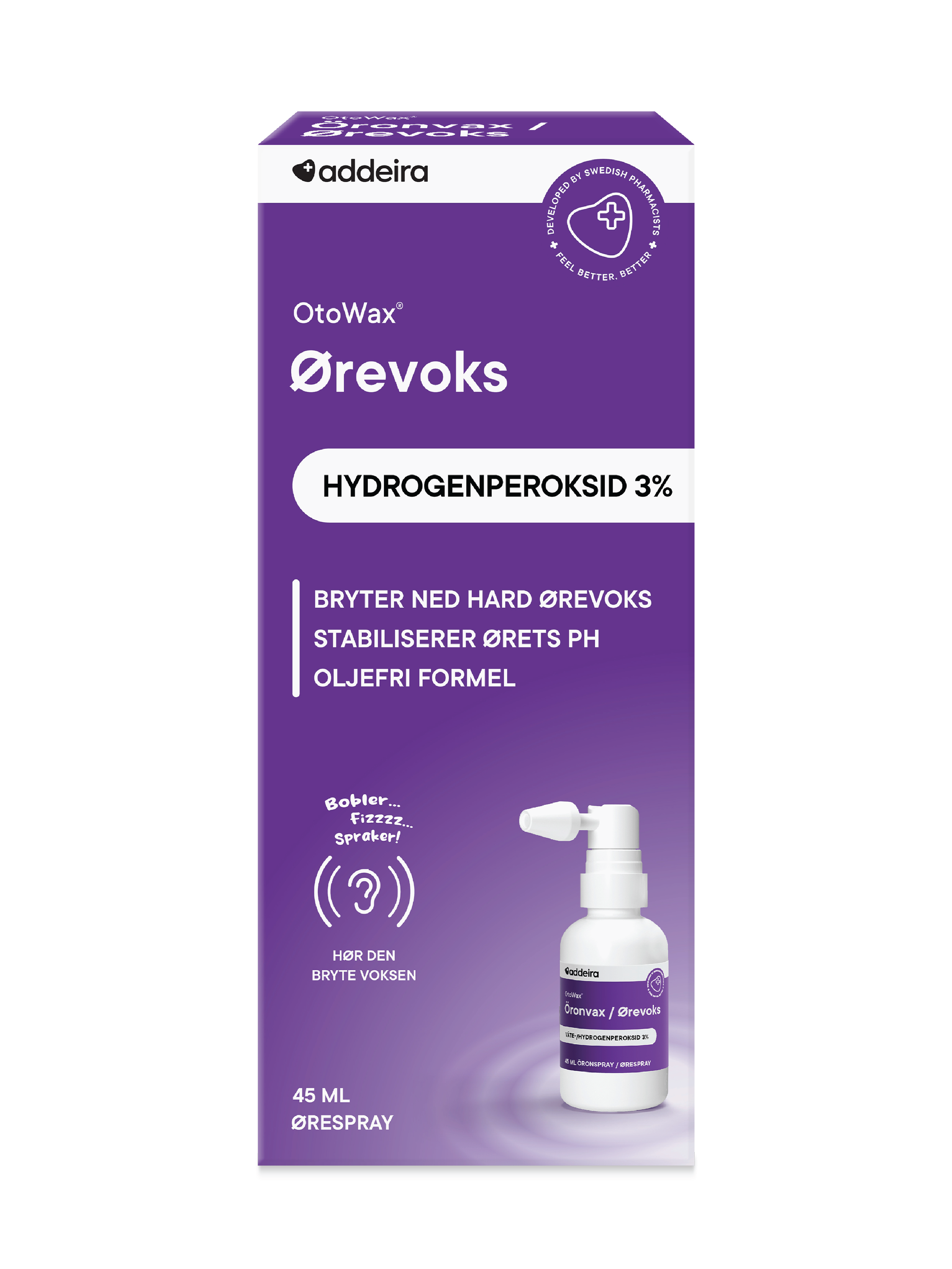 Addeira OtoWax Ørevoks Ørespray, 45 ml
