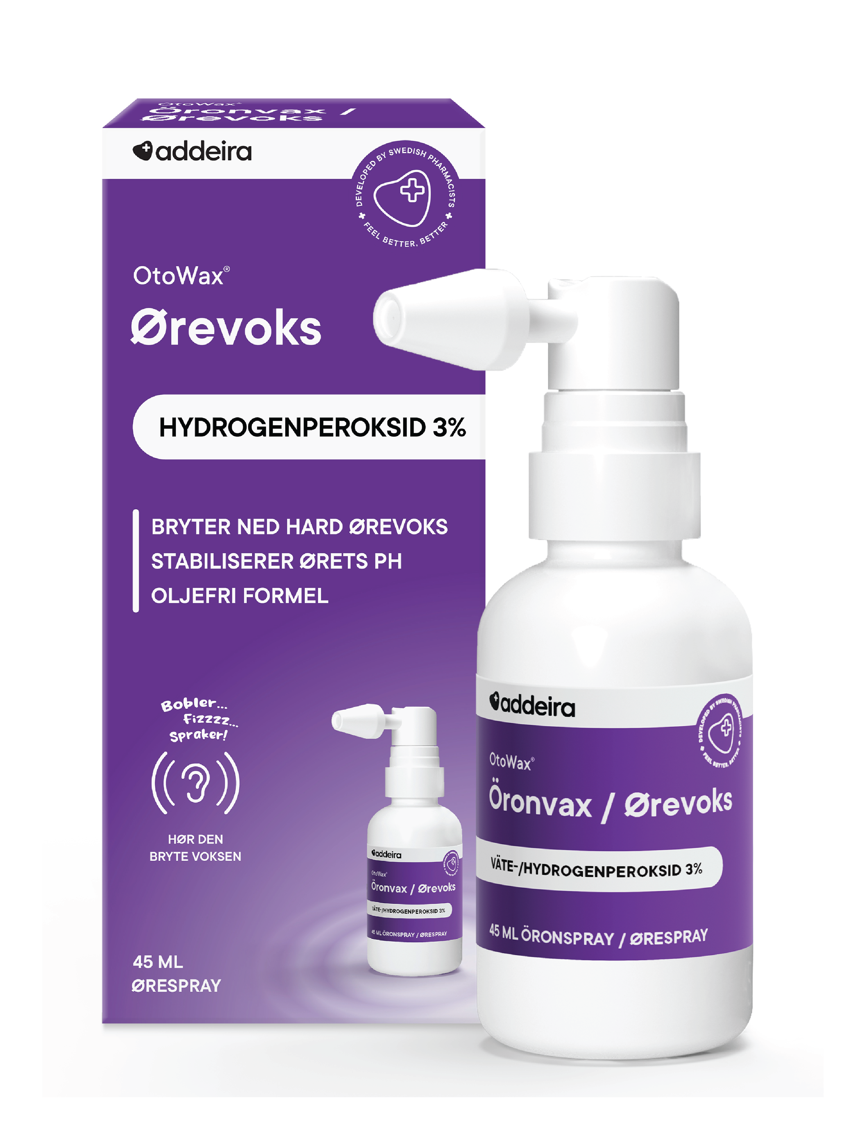 Addeira OtoWax Ørevoks Ørespray, 45 ml