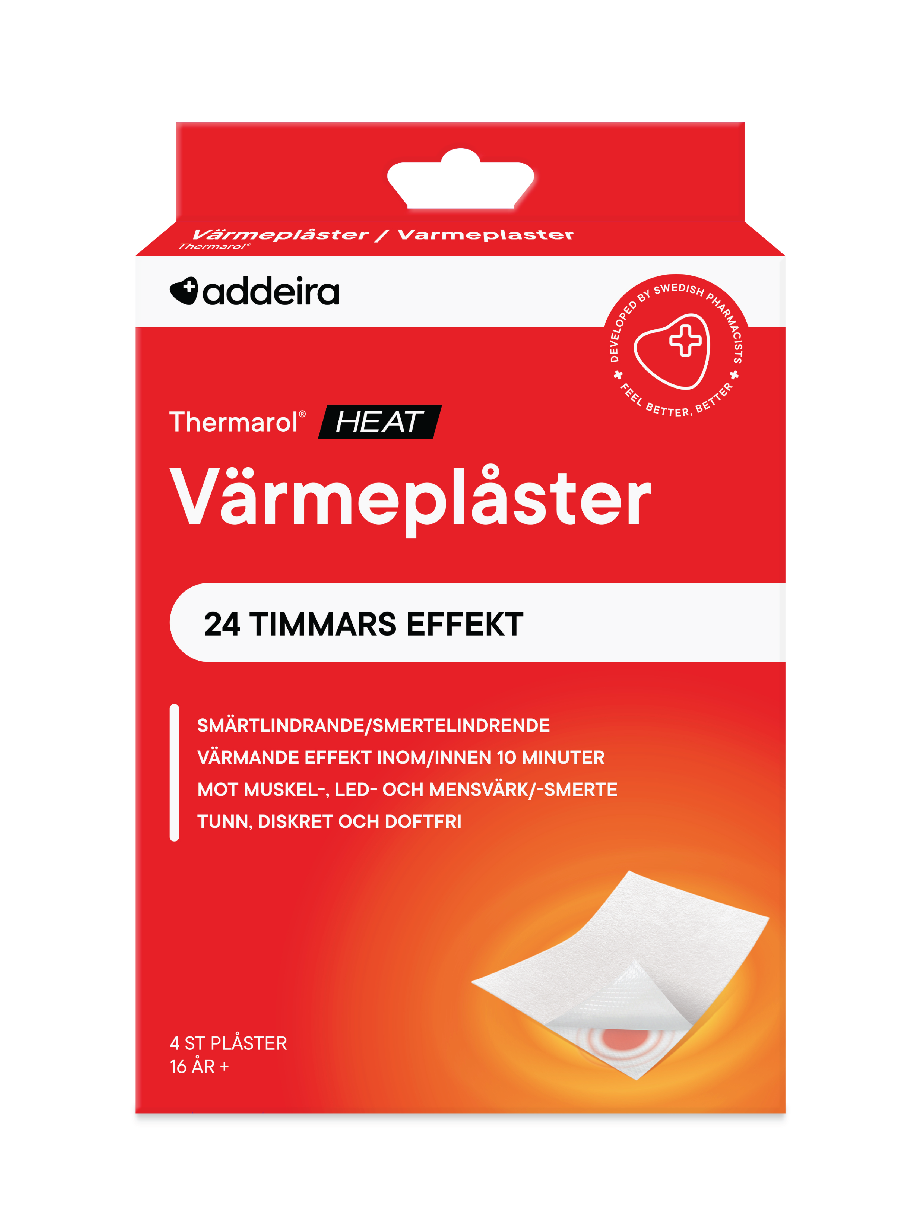 Addeira Thermarol® Varmeplaster, 9 x 14 cm, 4 stk.