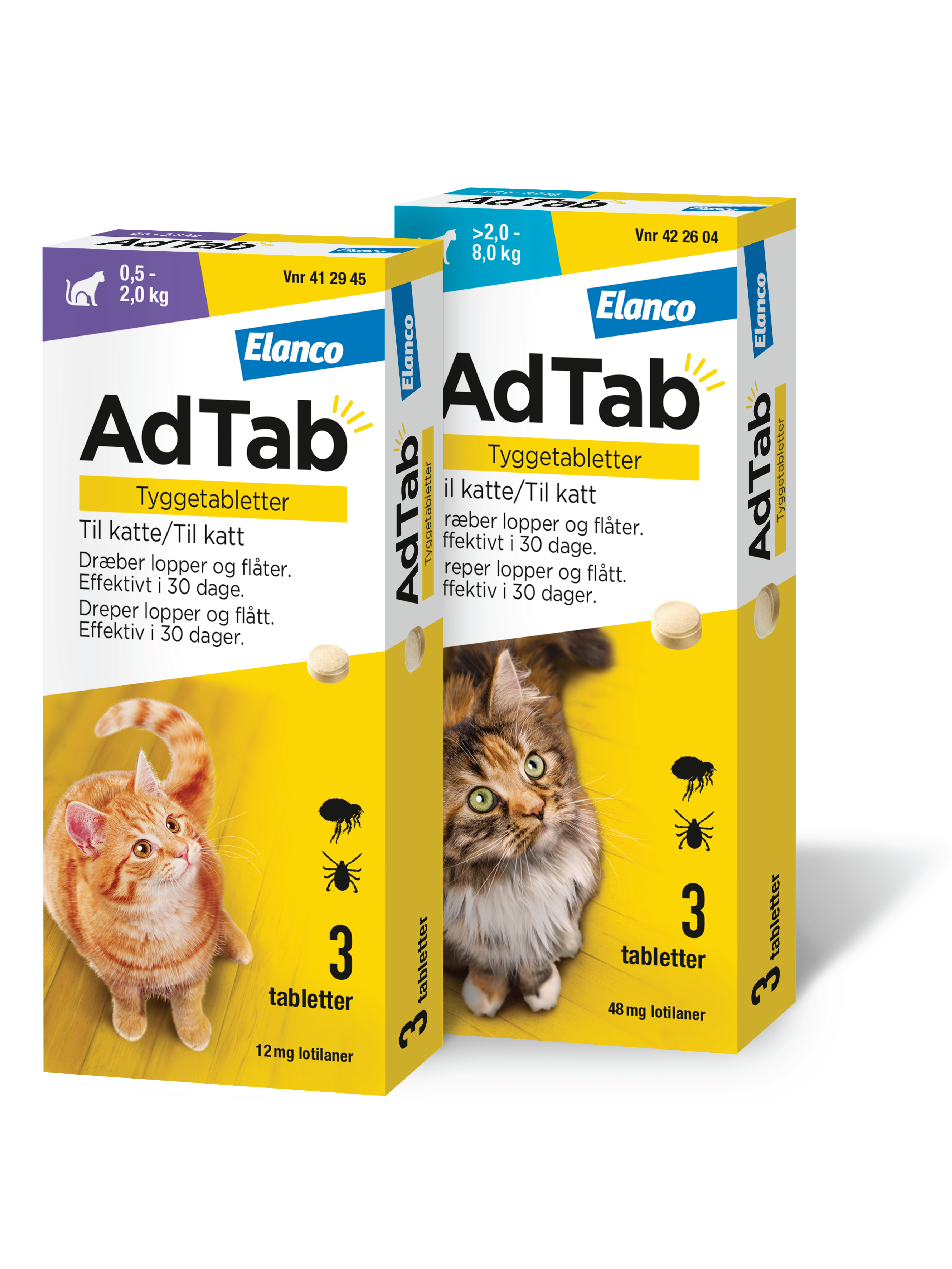 AdTab 48 mg tyggetabletter til katt, 3 stk.