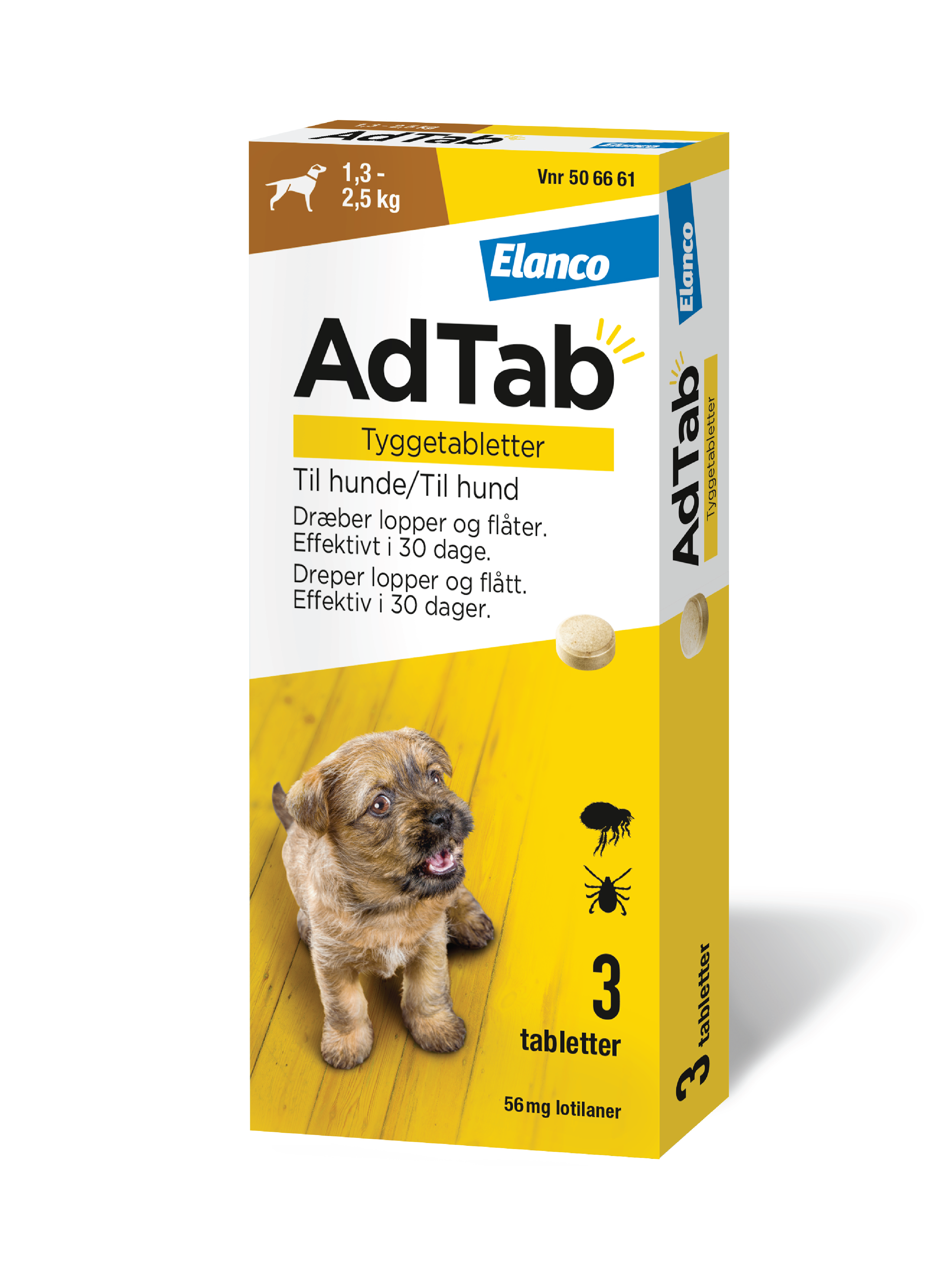 AdTab 56 mg tyggetabletter til hund, 3 stk.