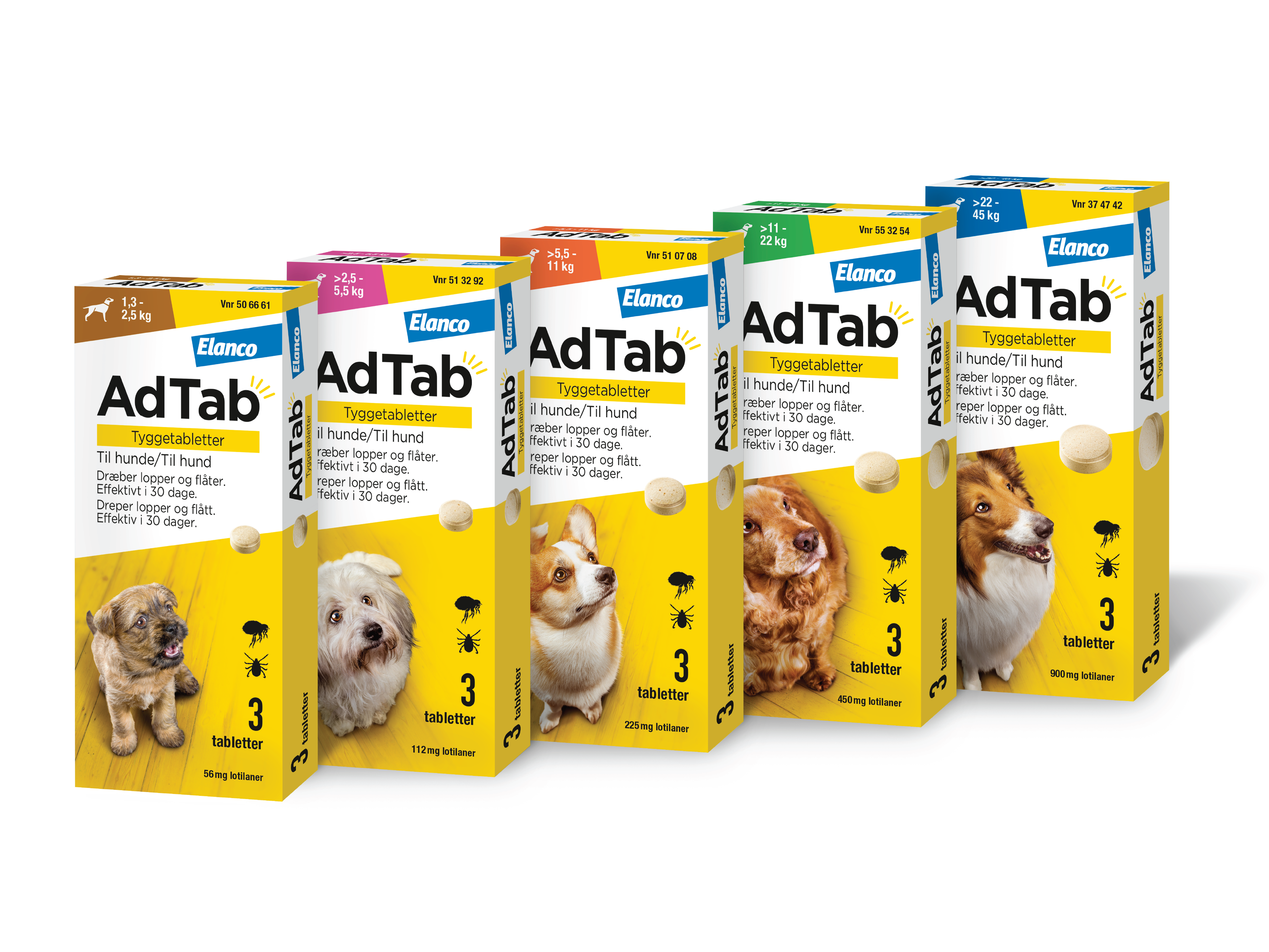 AdTab 450 mg tyggetabletter til hund, 3 stk.