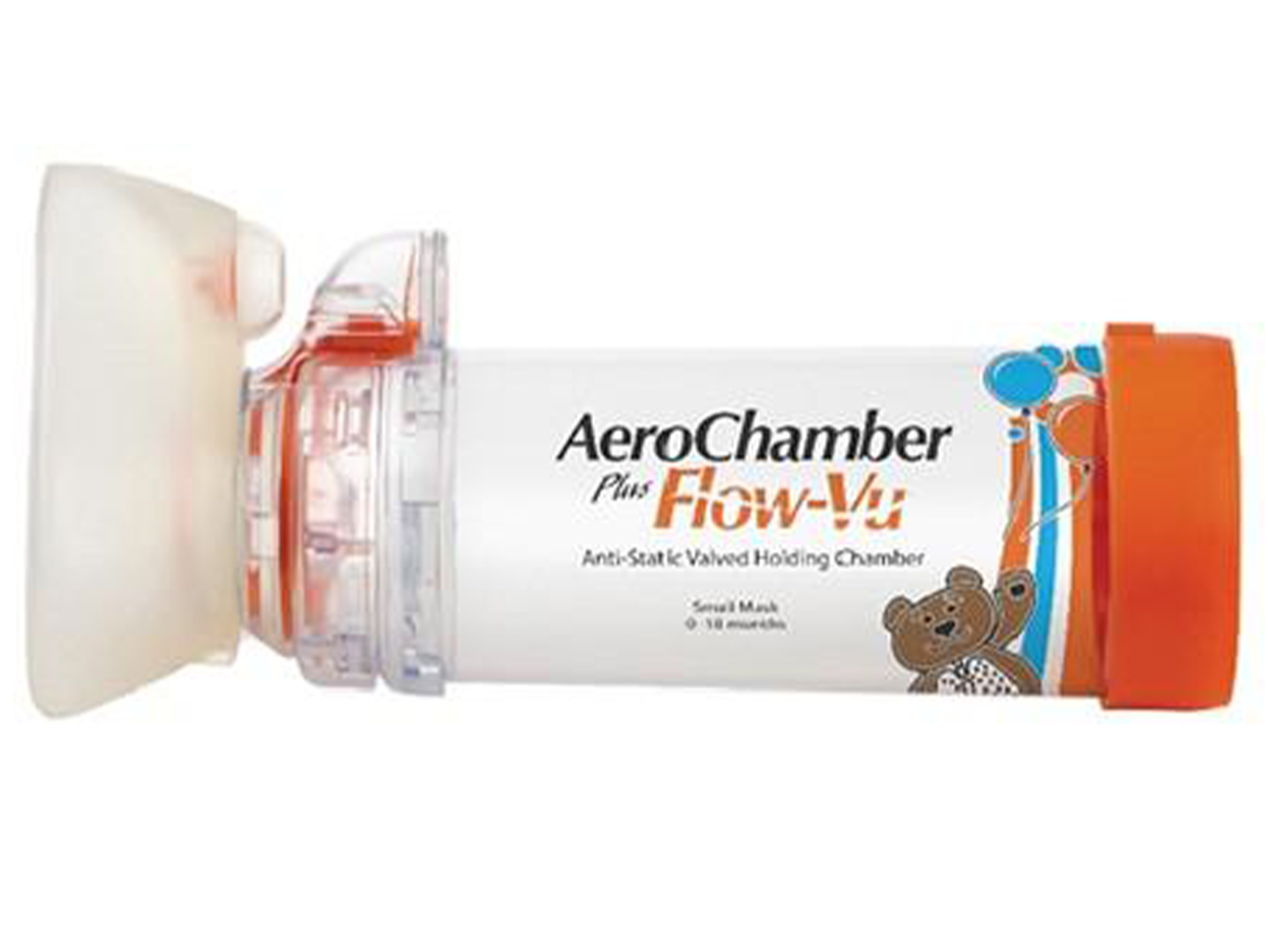 Aerochamber PlusFlow-Vu maske, Inhalasjonskammer med maske, 0-18 måneder, 1 stk