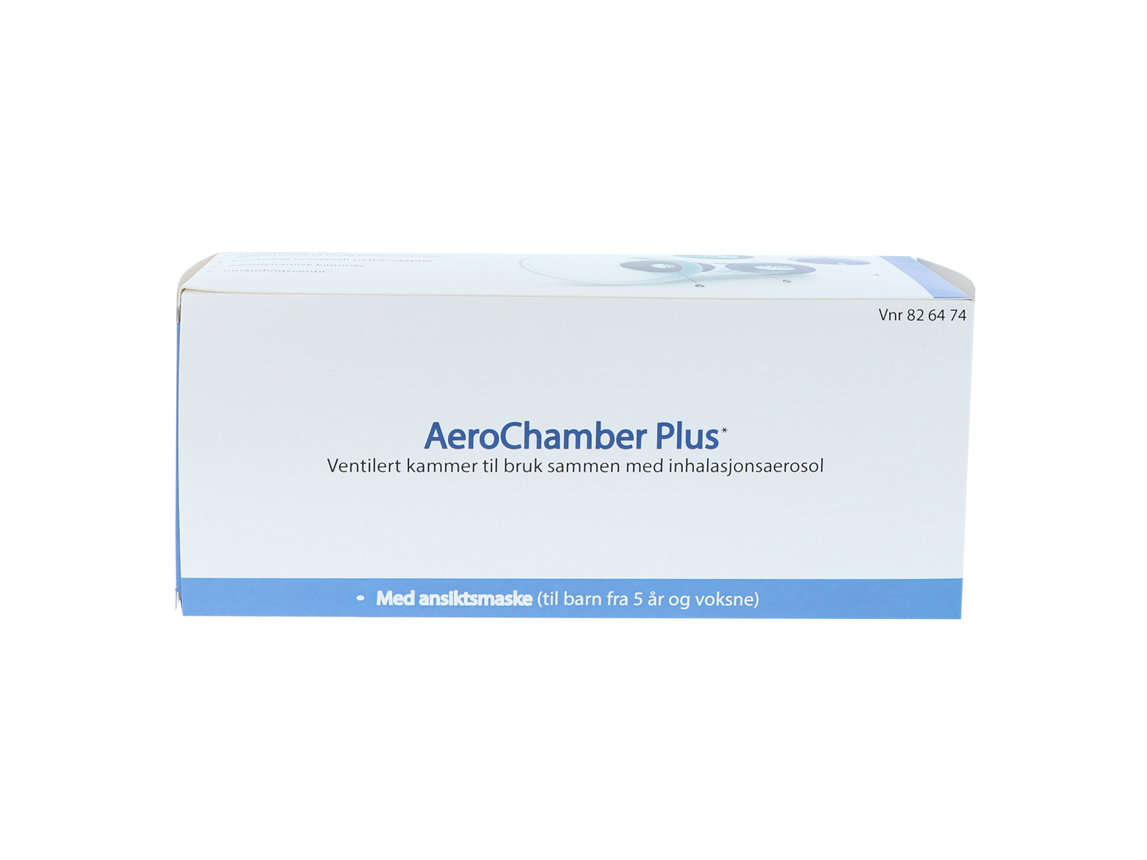 Aerochamber plus farm 5år-voks, Inhalasjonskammer med maske, 5år og voksen, 1 stk