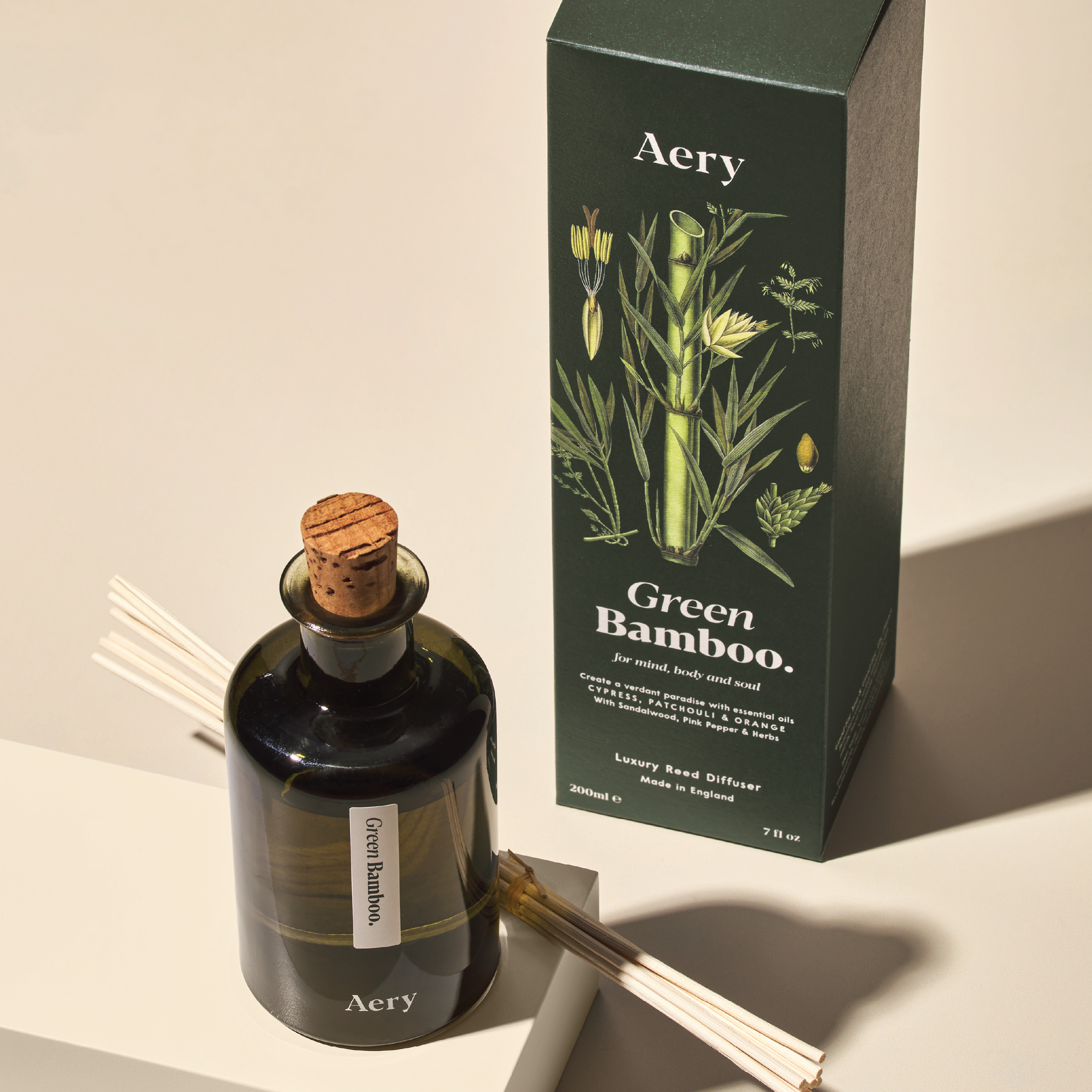 Aery Living Green Bamboo Diffuser, 200 ml