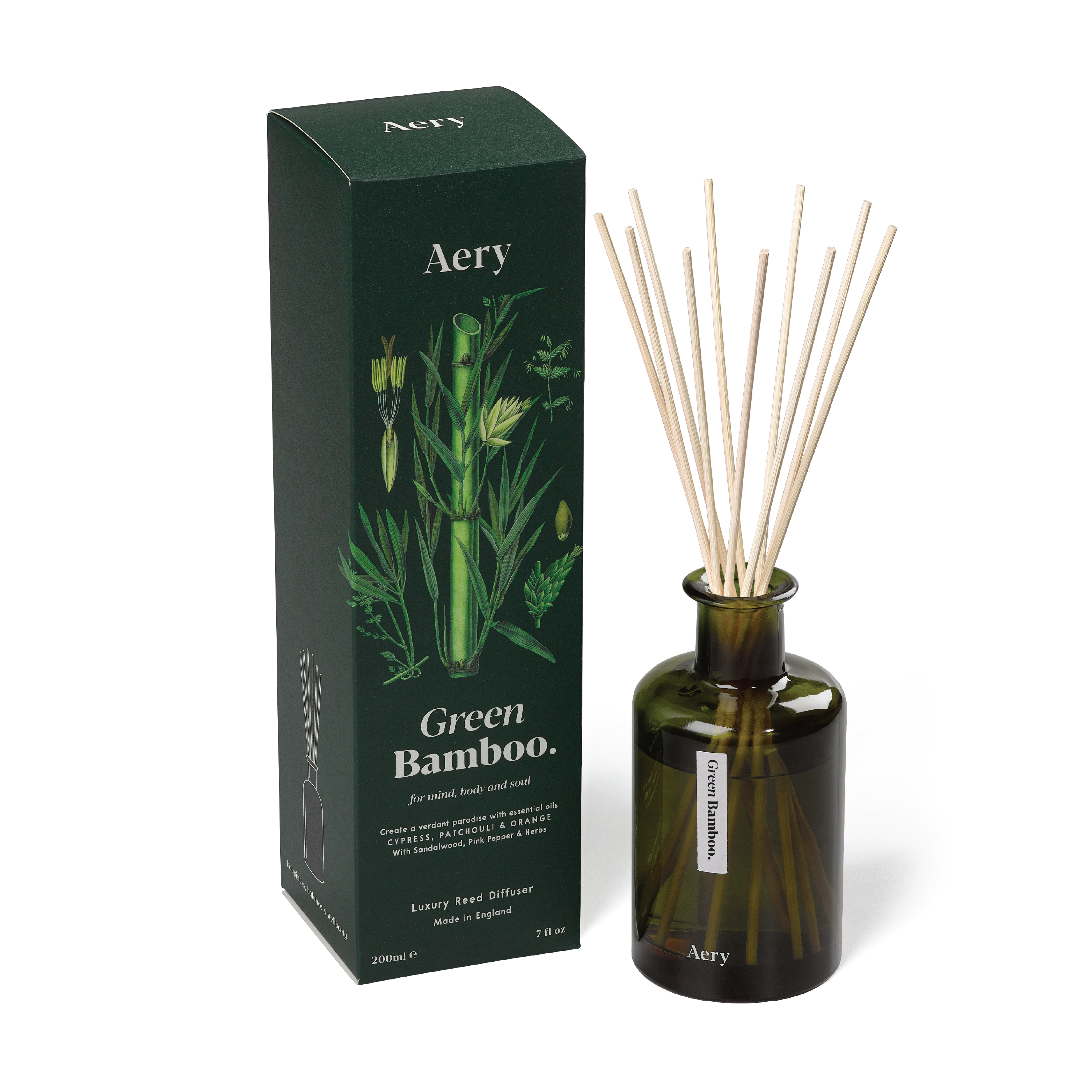 Aery Living Green Bamboo Diffuser, 200 ml