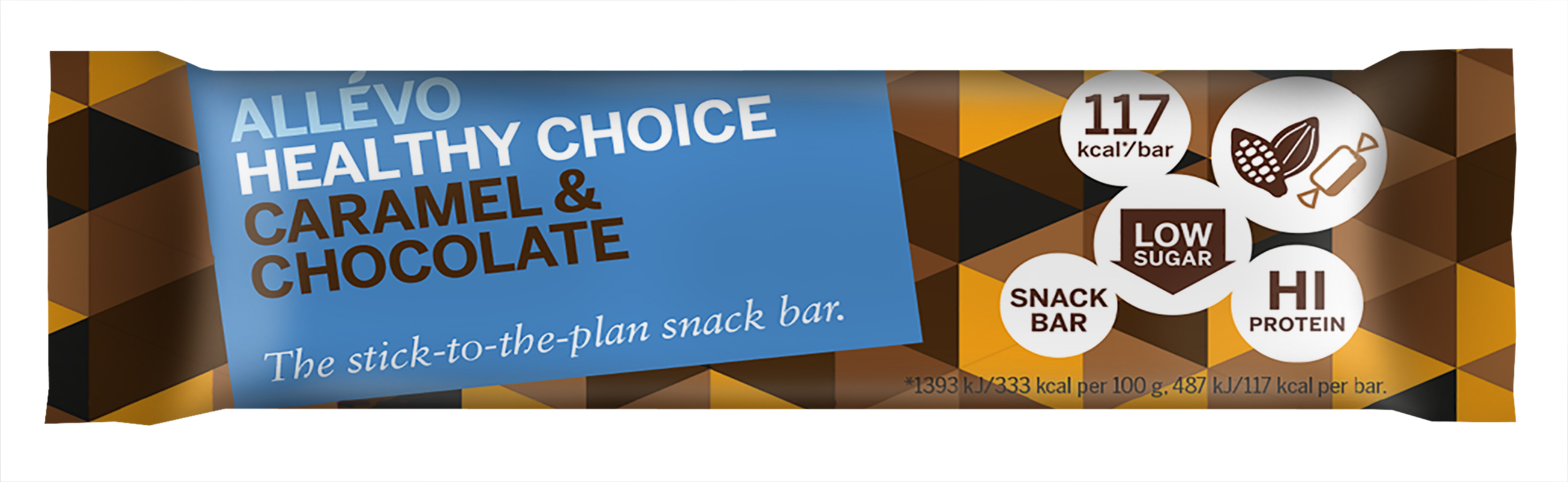 Allevo Healthy Choice Bar, NB! Kort holdbarhet, Caramel Flavor & Chocolate, 35 gram, 1 stk.