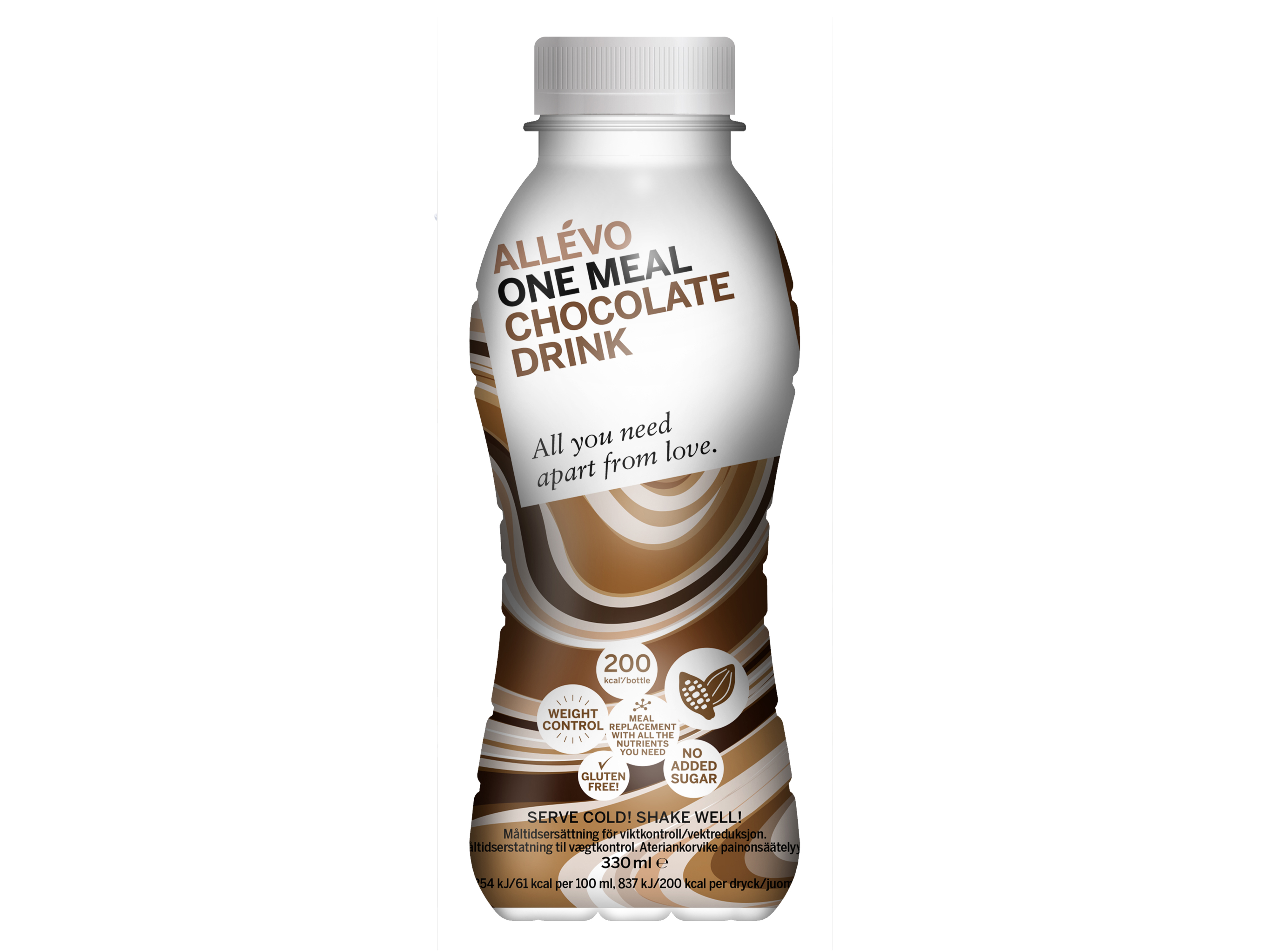 Allevo One Meal Drink, Chocolate, Ready to drink, 330 ml, 12 stk.