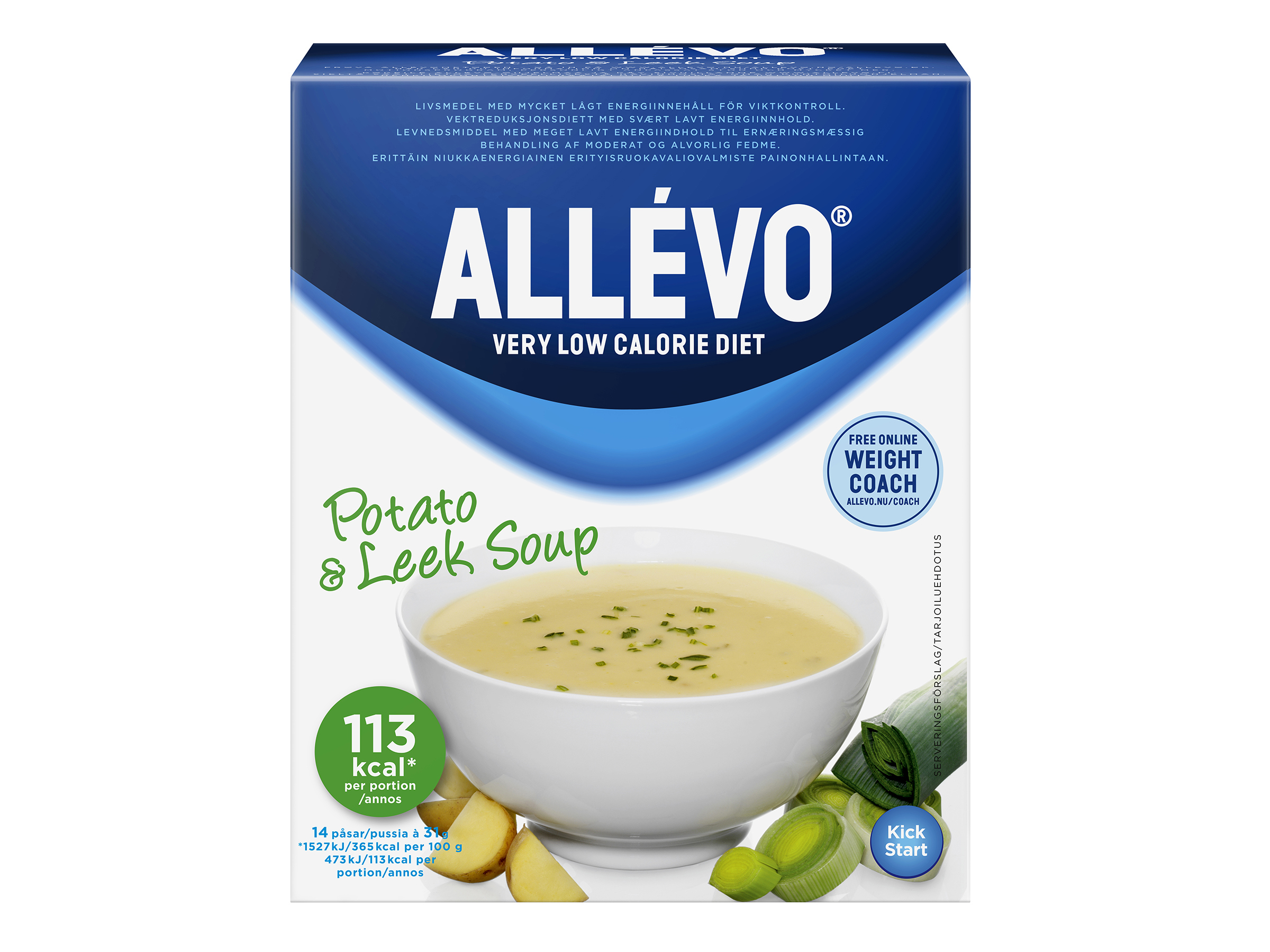 Allevo Soup Potet og Løk, 14 poser