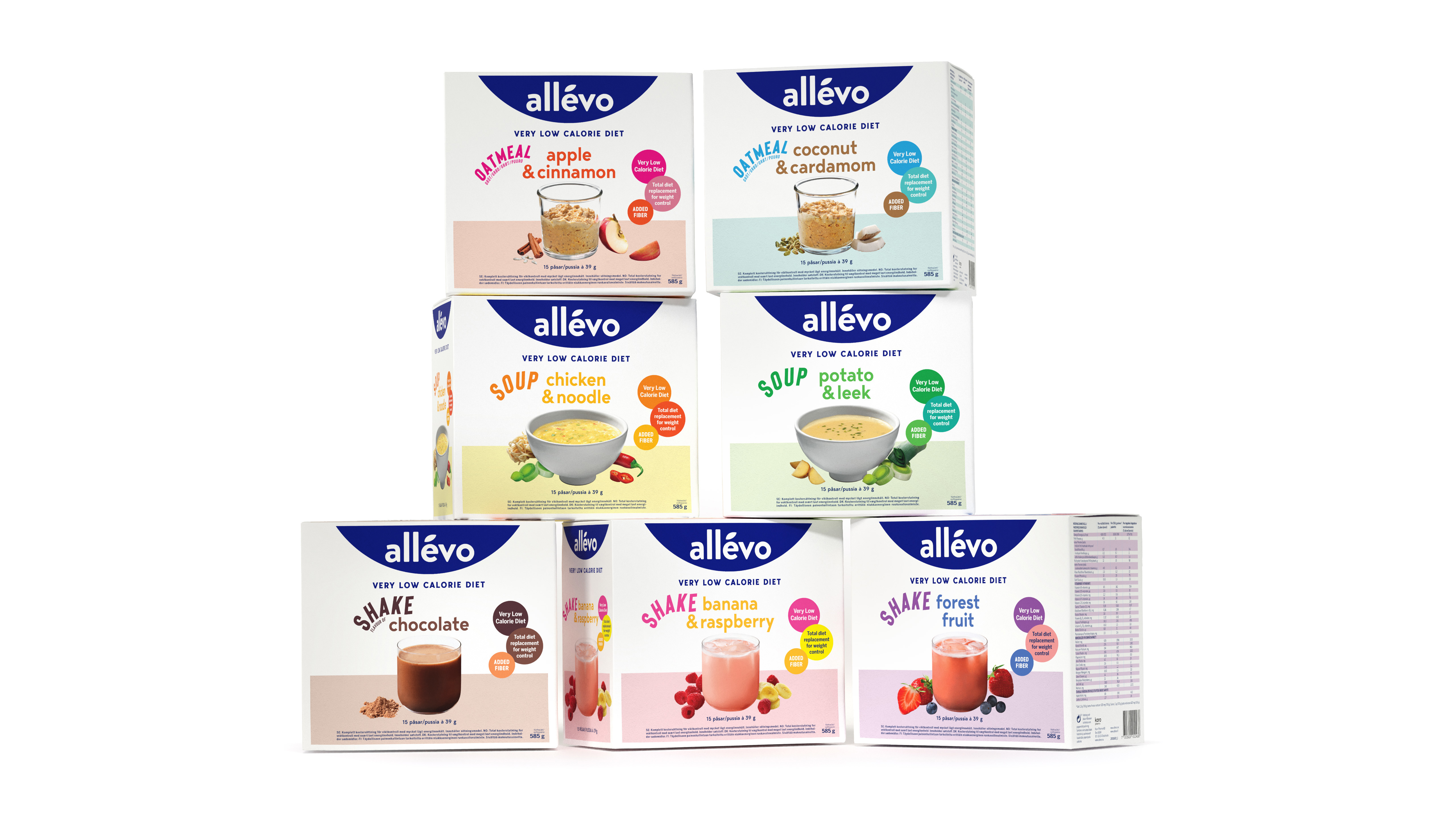 Allevo VLCD Oatmeal Apple & Cinnamon, 15x39 g