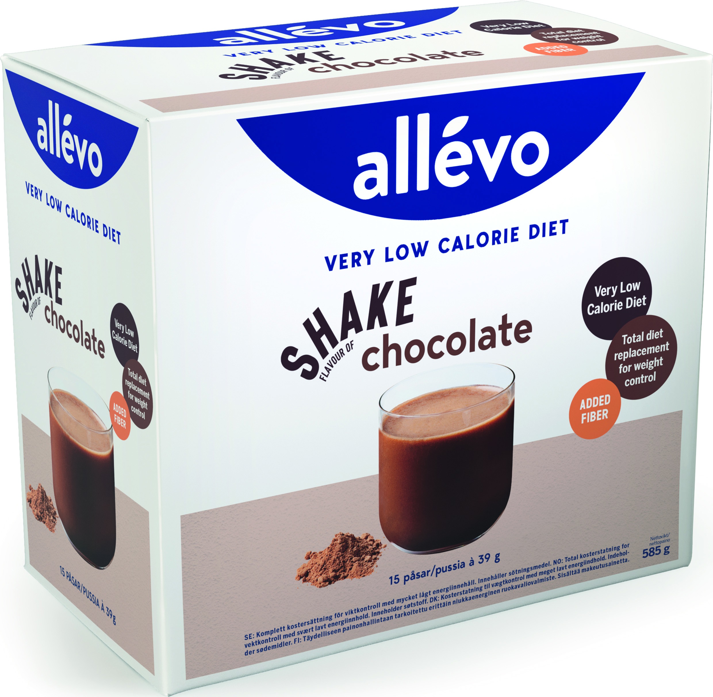 Allevo VLCD Shake Chocolate, 15x39 g