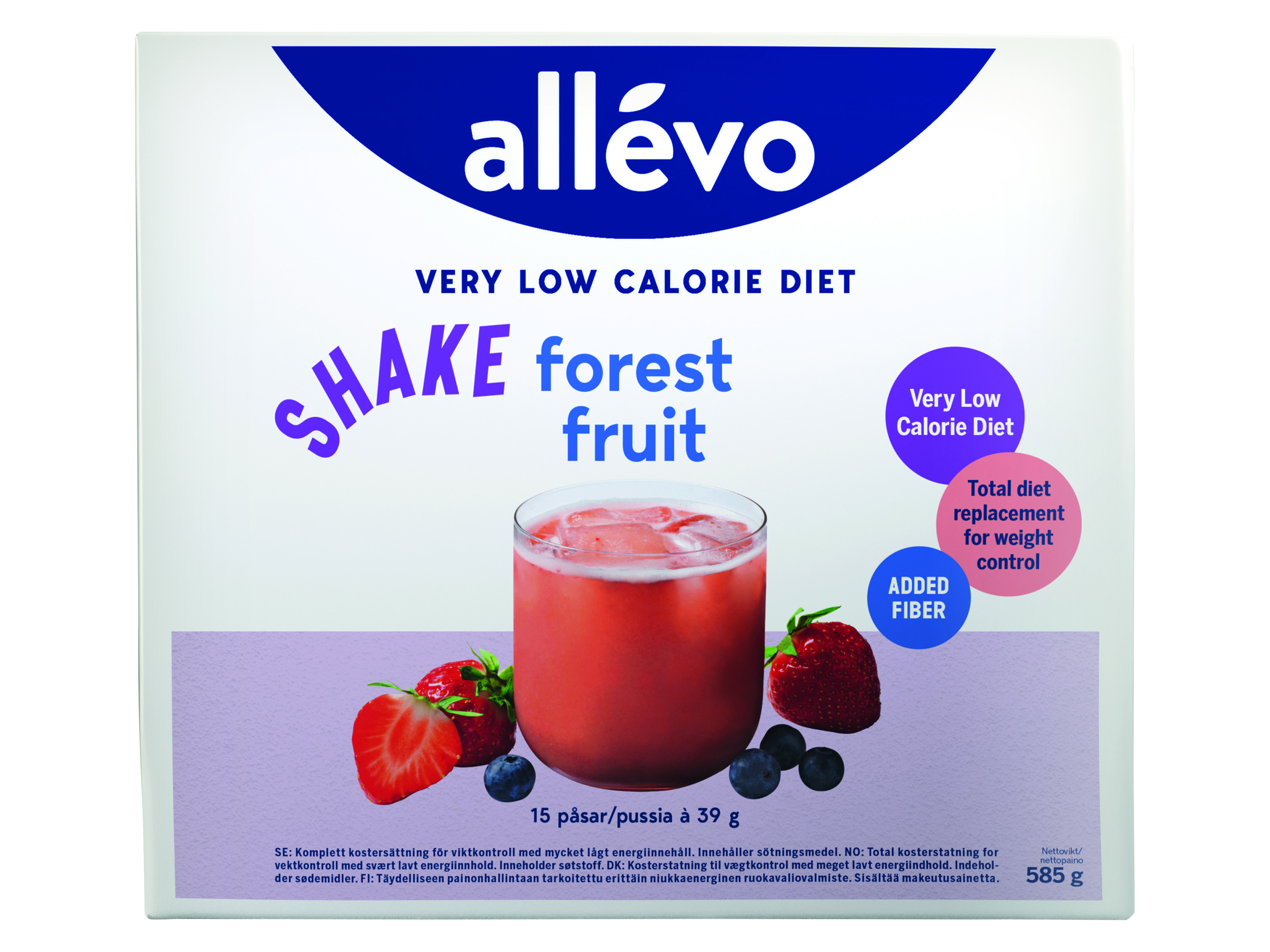 Allevo VLCD Shake Forest Fruit, 15 x 39 g