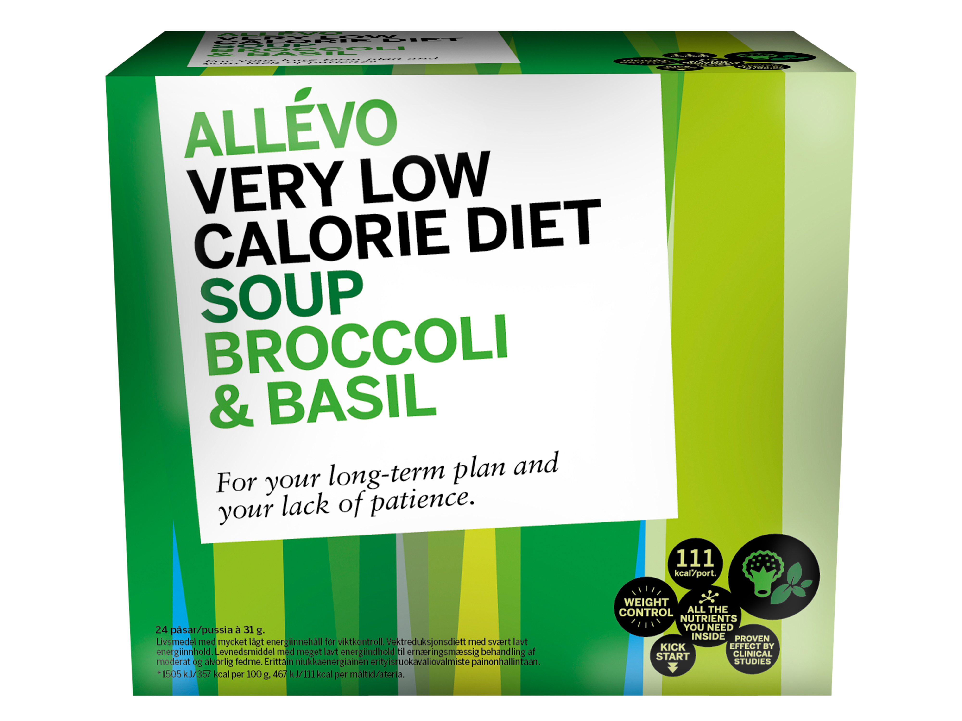 Allevo VLCD Soup Broccoli & Basil, 24poser à 31 gram