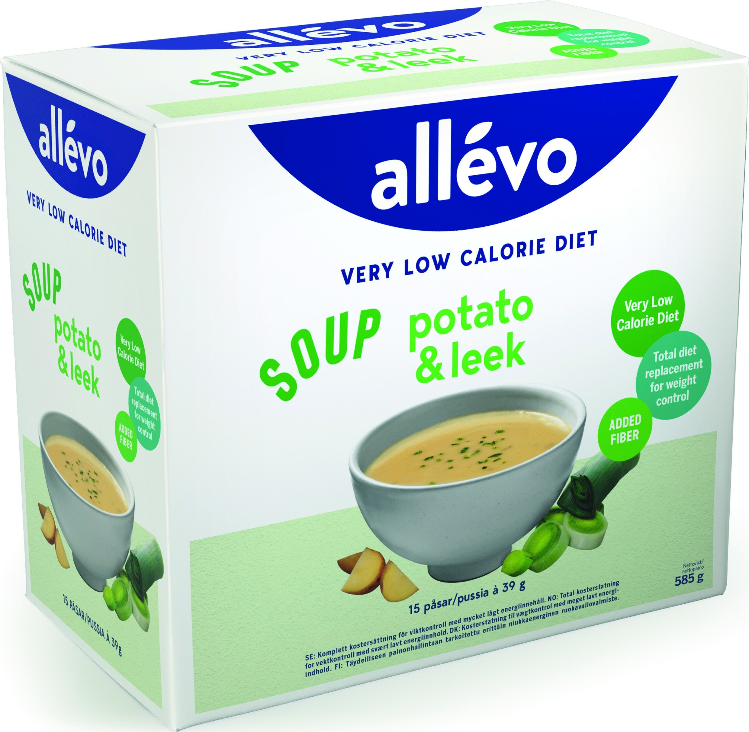 Allevo VLCD Soup Potato & Leek, 15x39 g