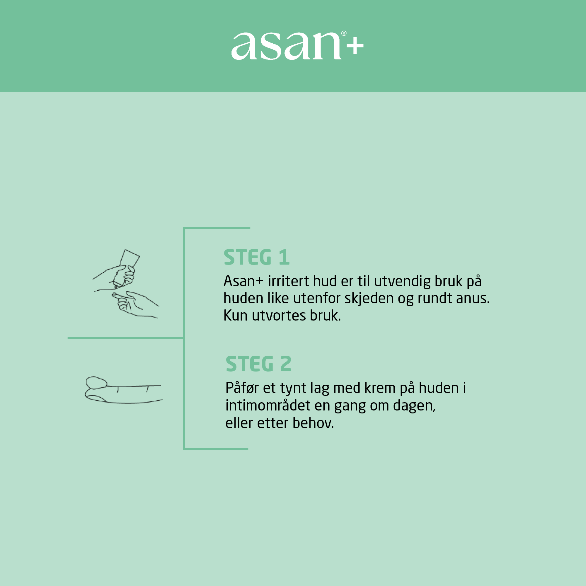 Asan+ Irritert hud Vaginalkrem, 50 g