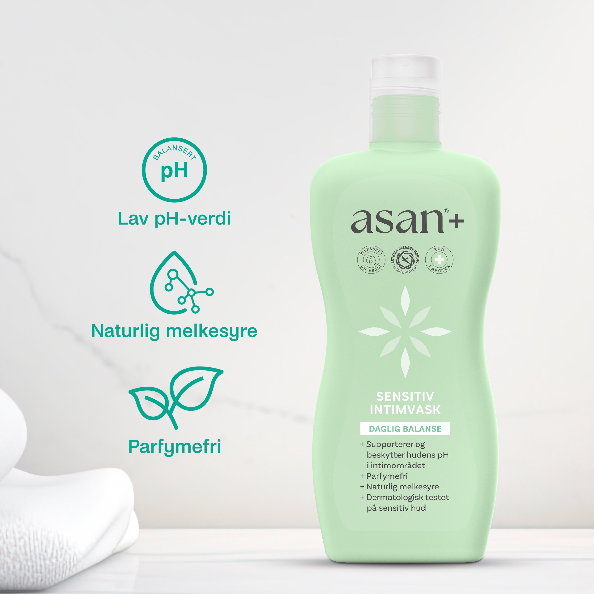 Asan+ Sensitiv Intimvask, 220 ml