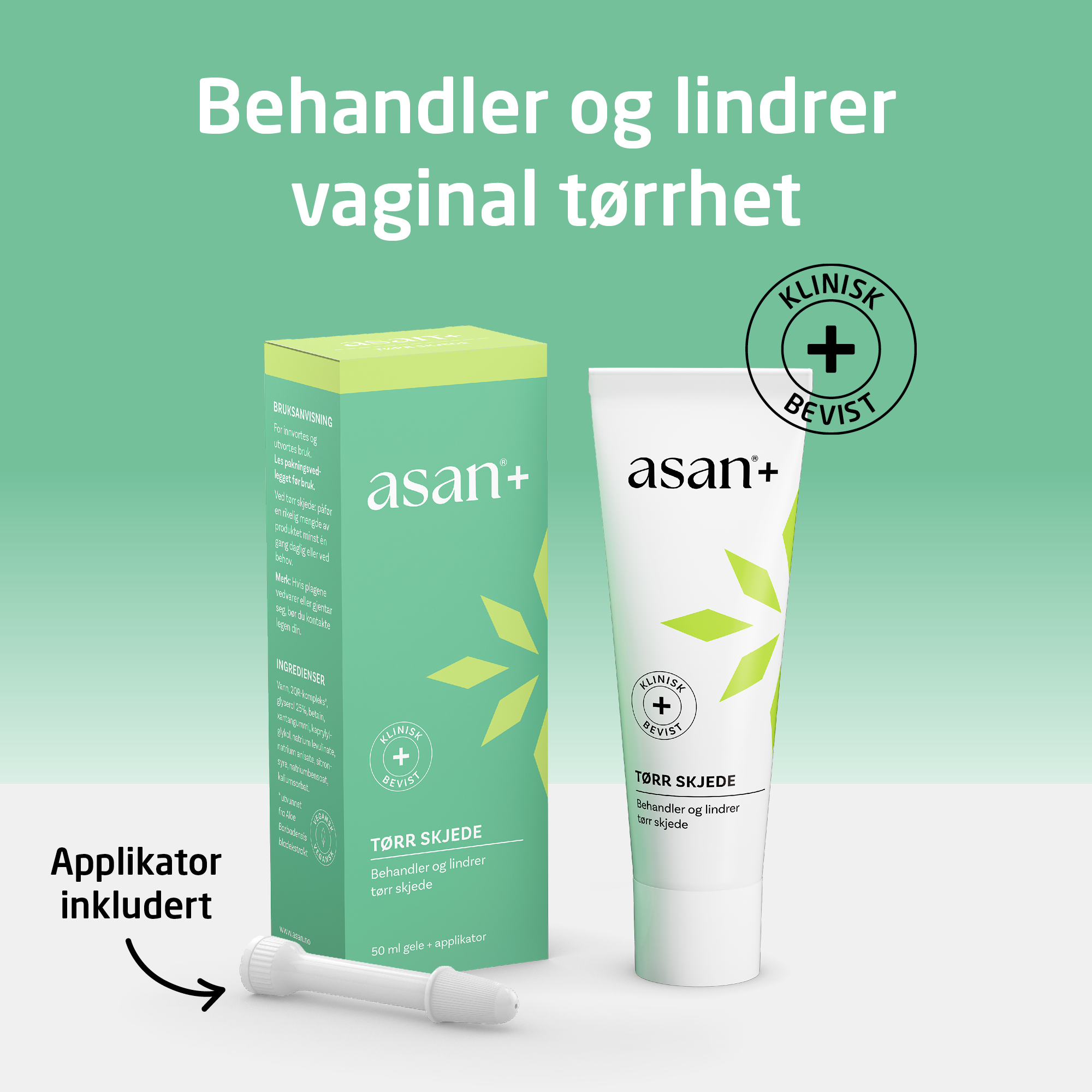 Asan+ Tørr skjede Vaginalgel, 50 ml