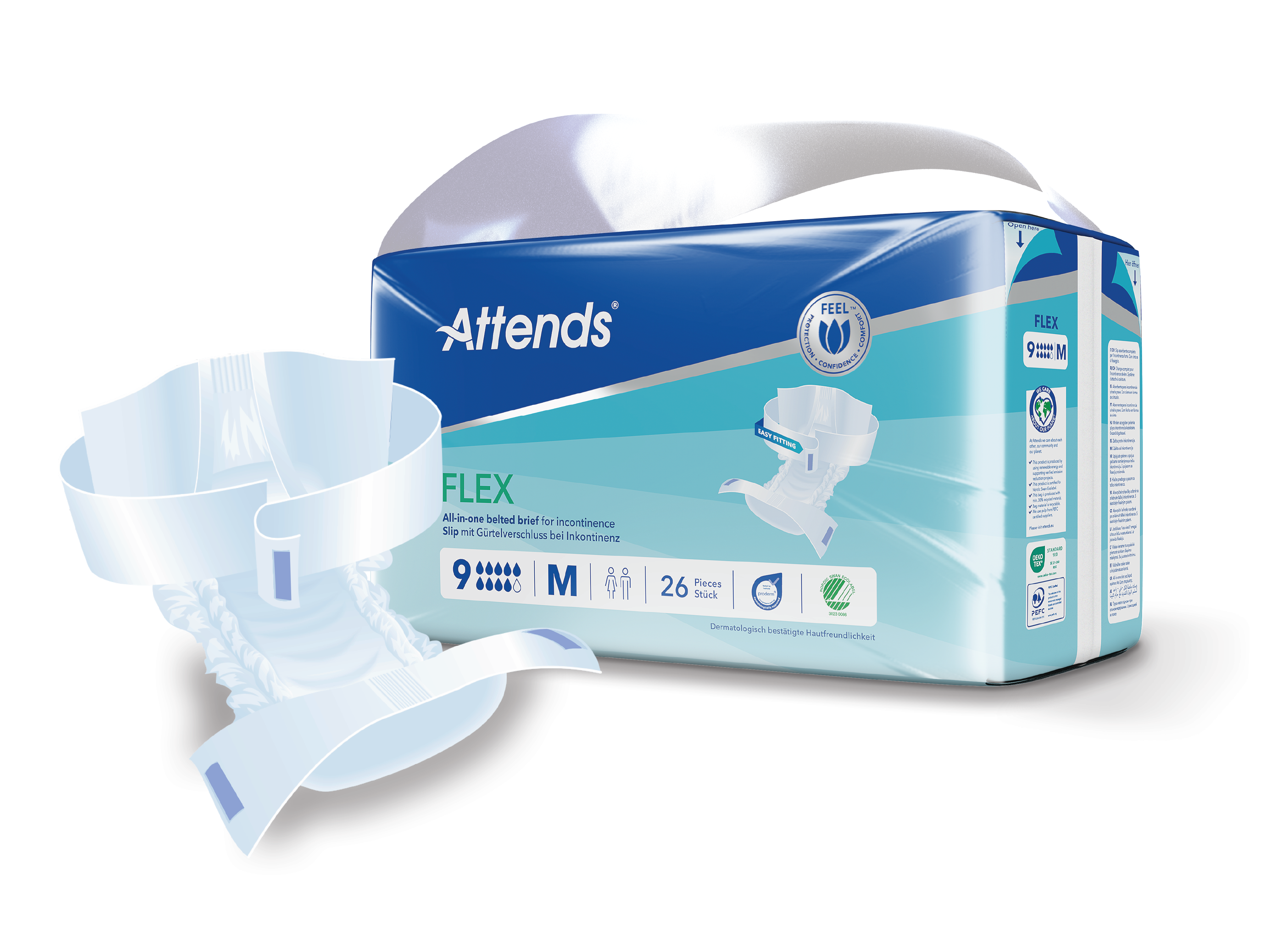 Attends Flex  9 str M, 26 stk
