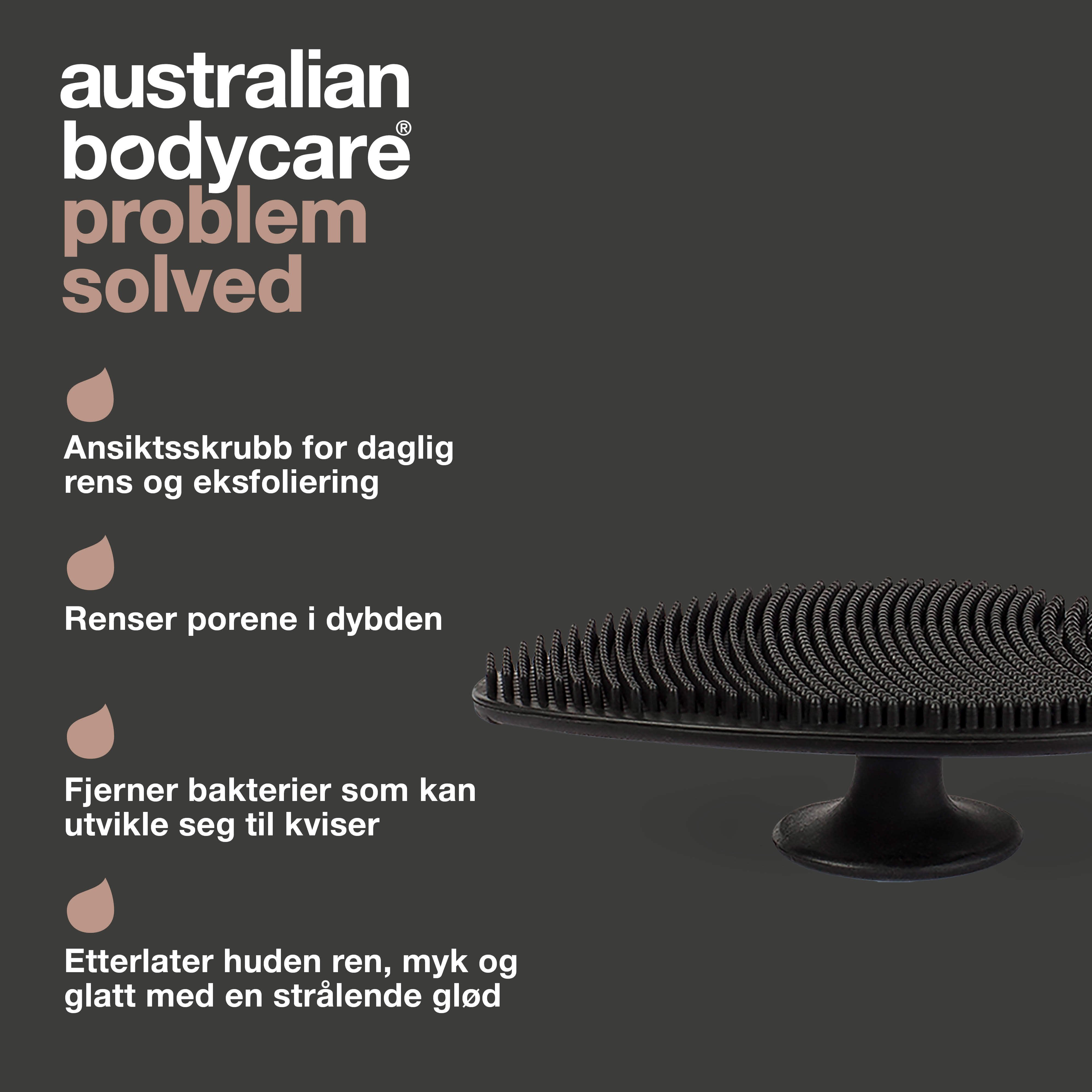 Australian Bodycare Face Scrubber, Svart, 1 stk.