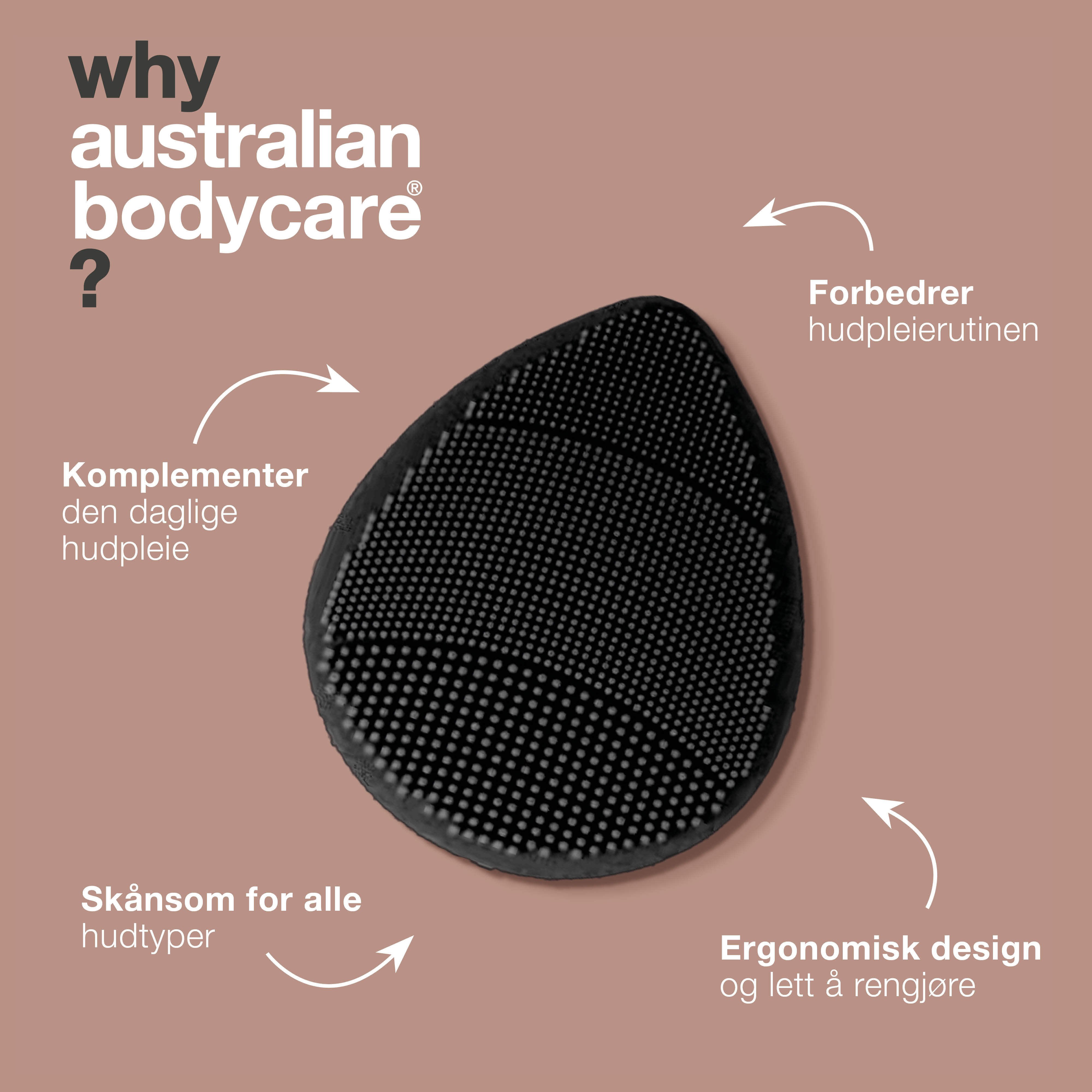 Australian Bodycare Face Scrubber, Svart, 1 stk.