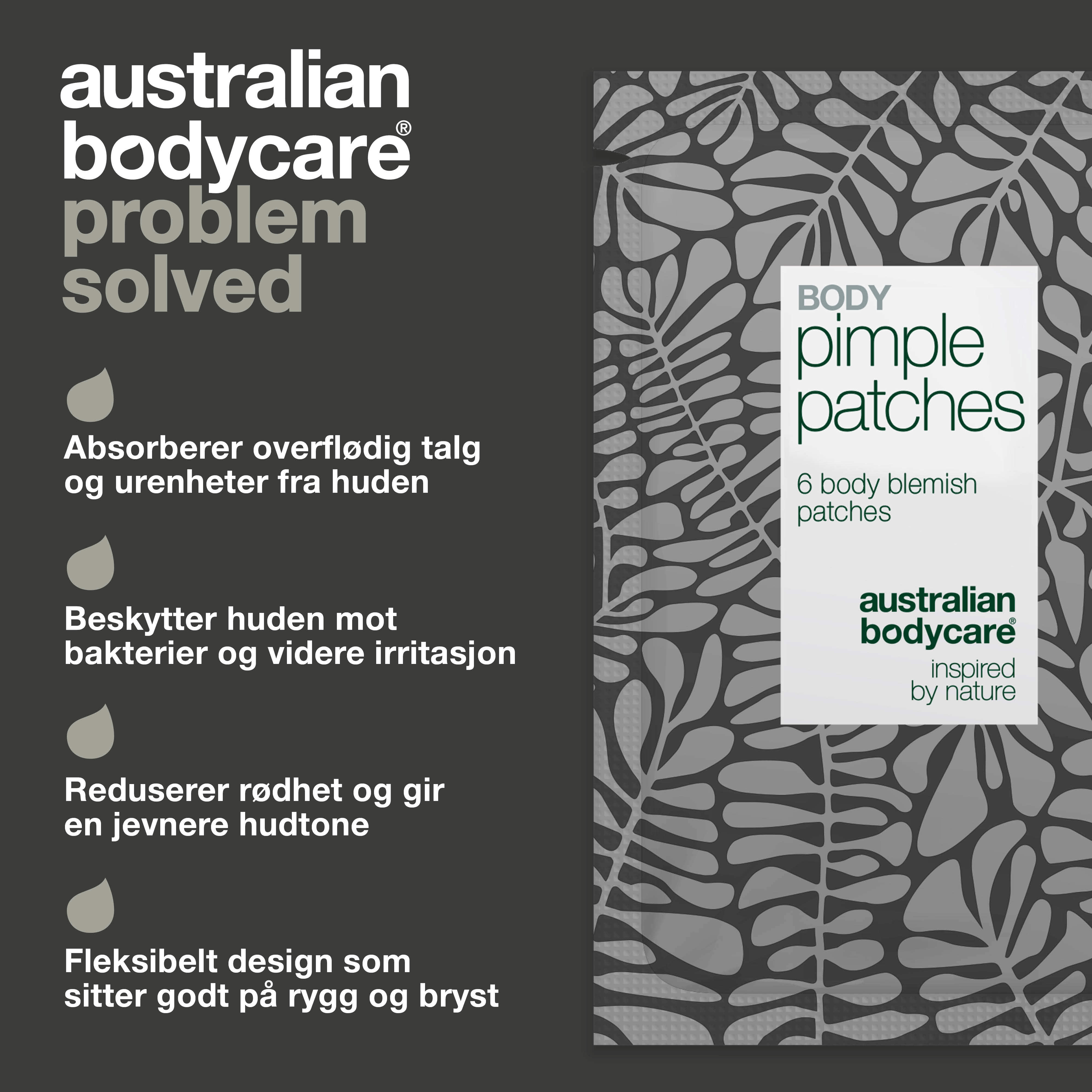 Australian Bodycare Hydrocolloid Body Pimple Patches, 6 stk.