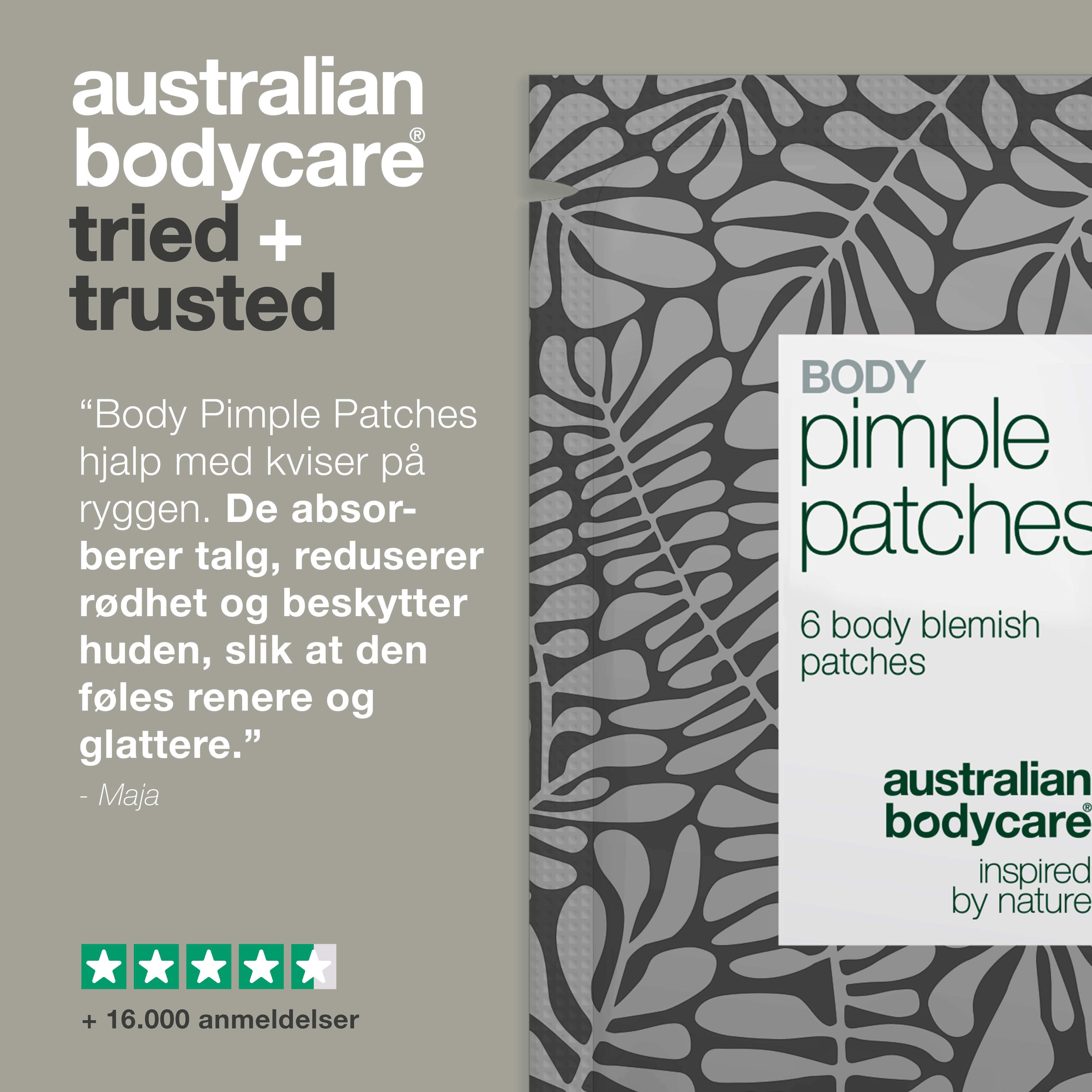 Australian Bodycare Hydrocolloid Body Pimple Patches, 6 stk.